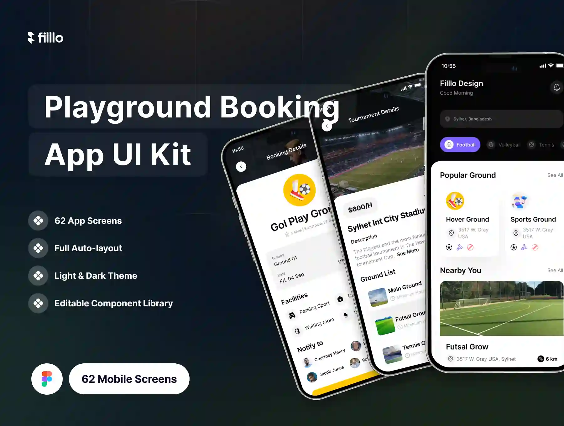 Filllo Playground Booking App Ui Kit Ui Kits Ui Custom