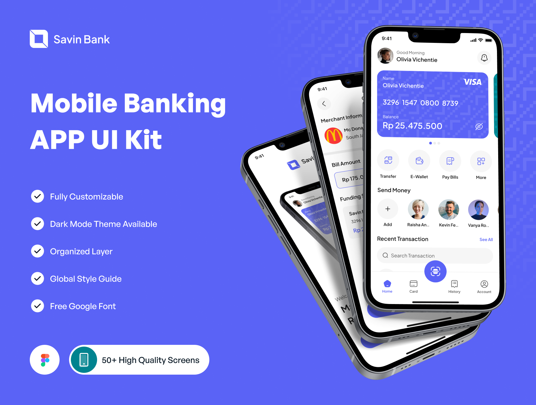 Savin Bank - Mobile Banking App UI Kits — UI Custom