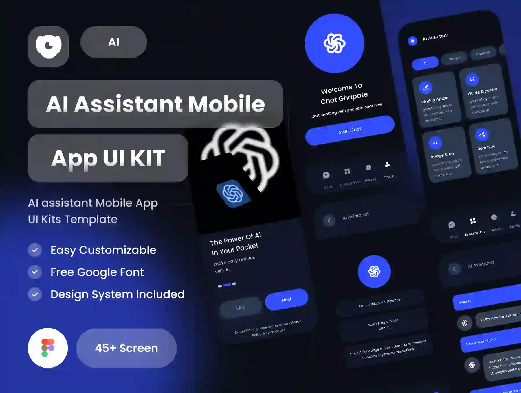 Ai Assistant Chatbot Mobile Apps UI Kit UI Kits — UI Custom