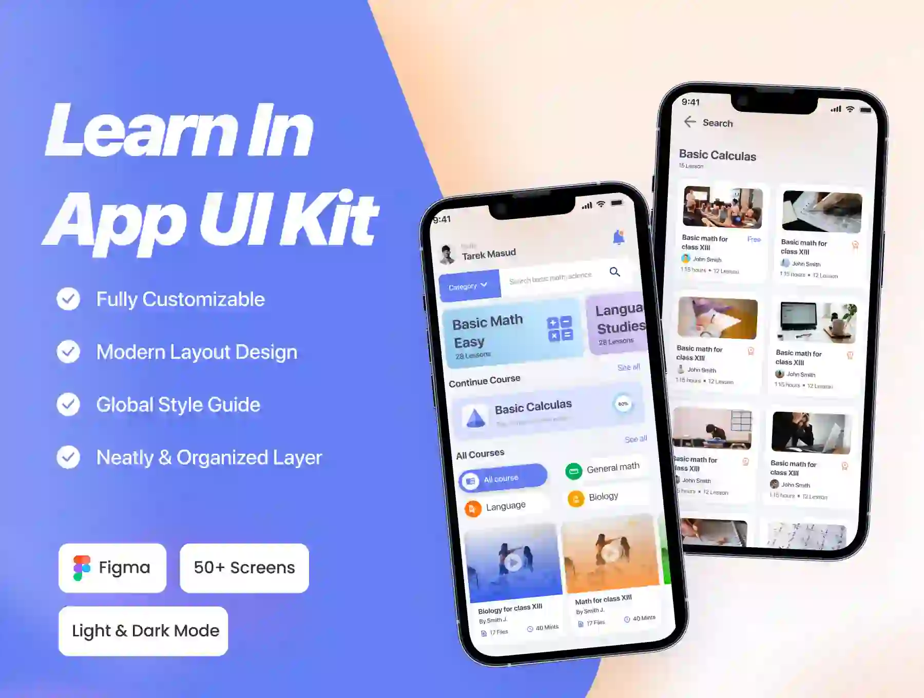 Learn In- The eLearning App UI Kits — UI Custom