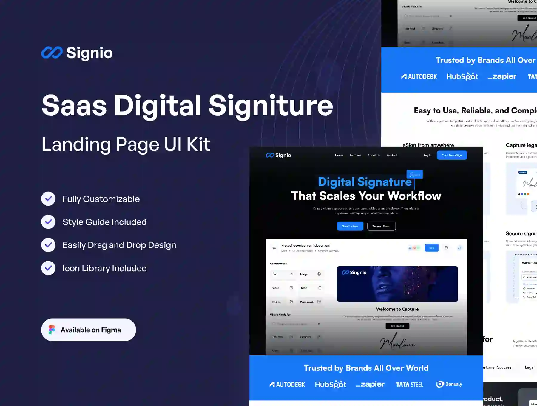 SaaS Digital Signature - Landing Page UI Kits — UI Custom