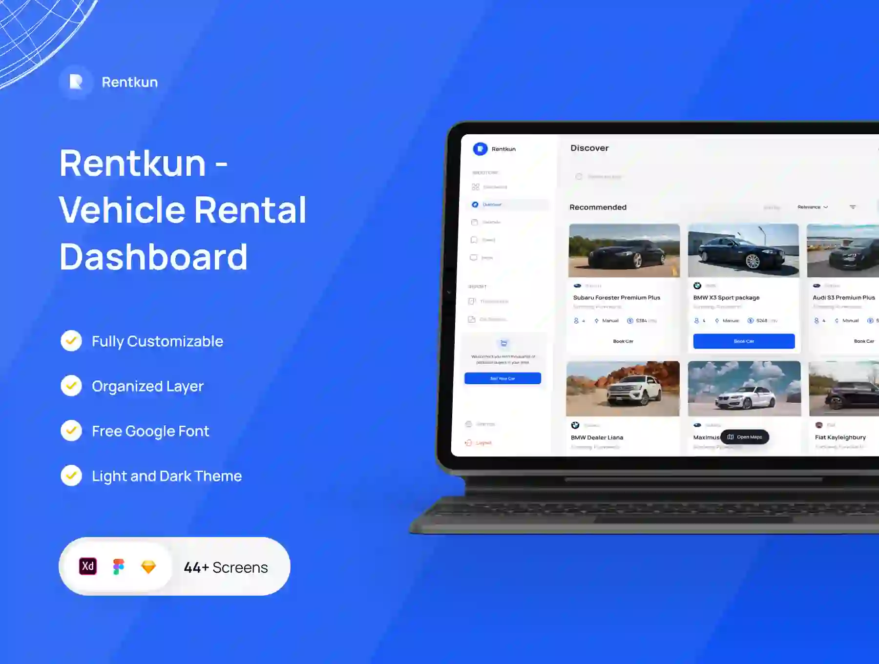 Rentkun - Vehicle Rental Dashboard UI Kits — UI Custom