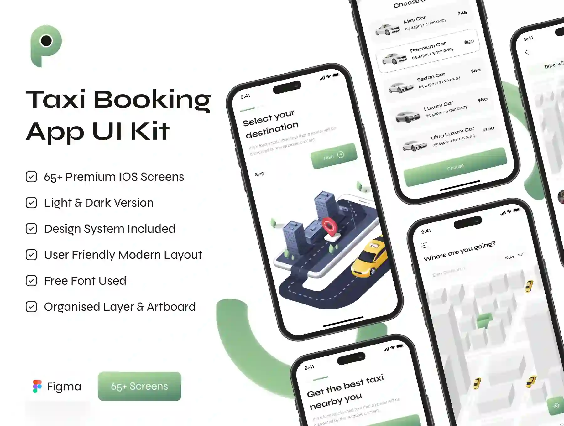 Taxi Booking App UI Kit