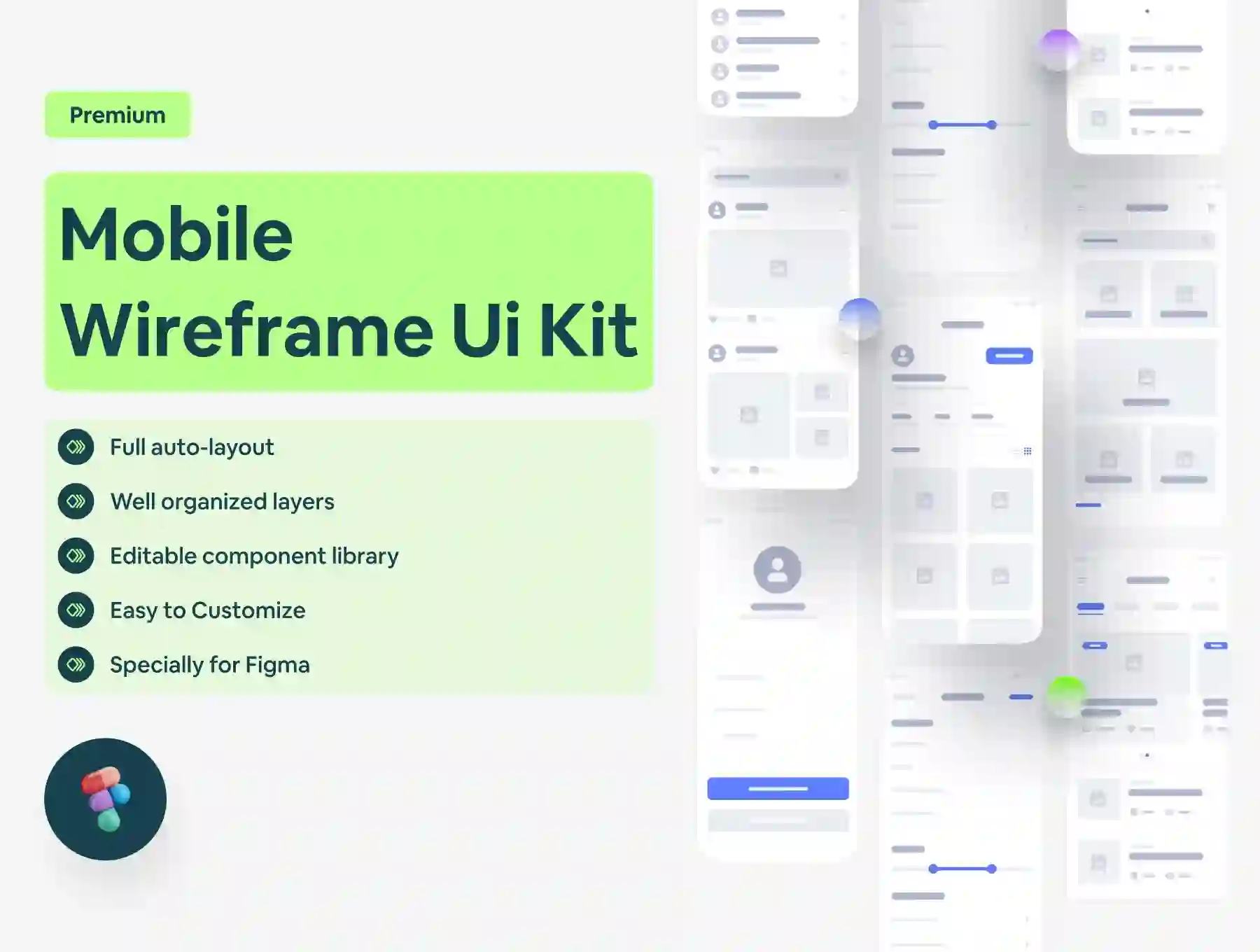 Mobile apps wireframe ui kit