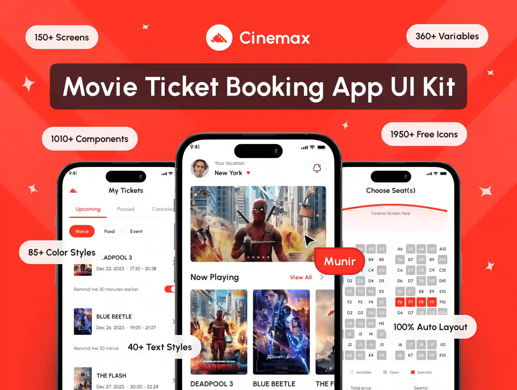 Cinemax - Movie Ticket Booking App UI Kit