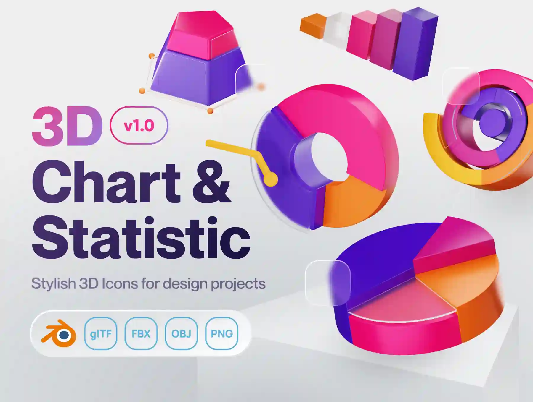 Charty - Chart & Statistic 3D Icon Set