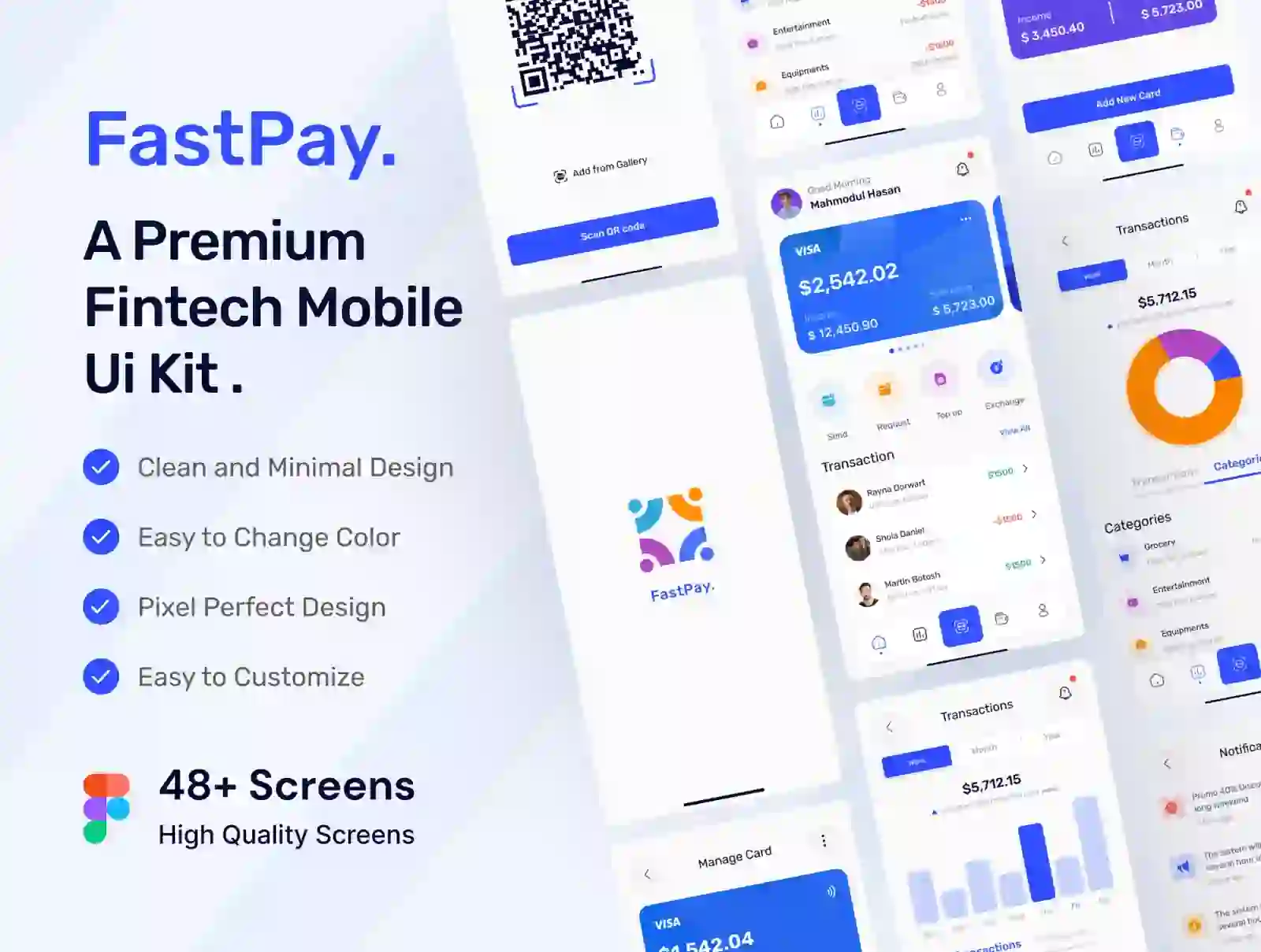 Fastpay - Fintech Finance Mobile App UI Kit