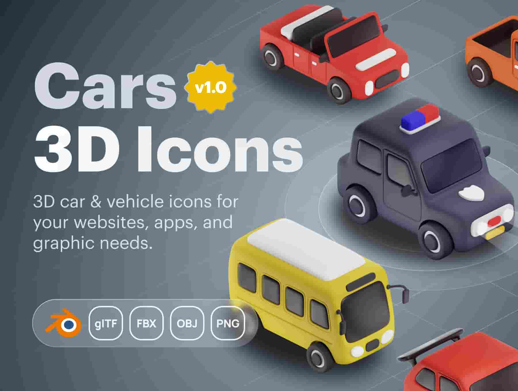 Carly - Car & Vehicle 3D Icon Set