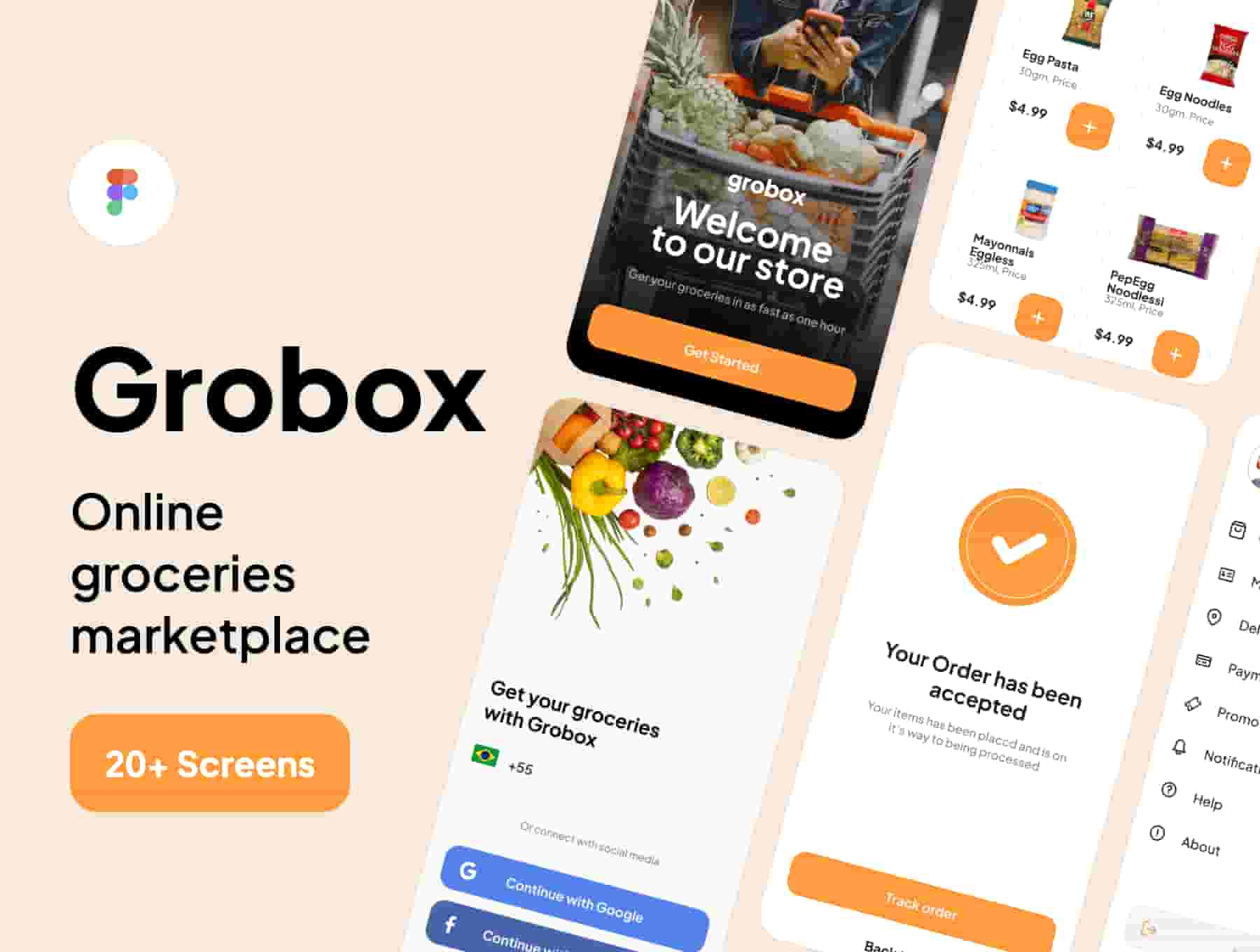 Grobox - Groceries Marketplace UI Kit