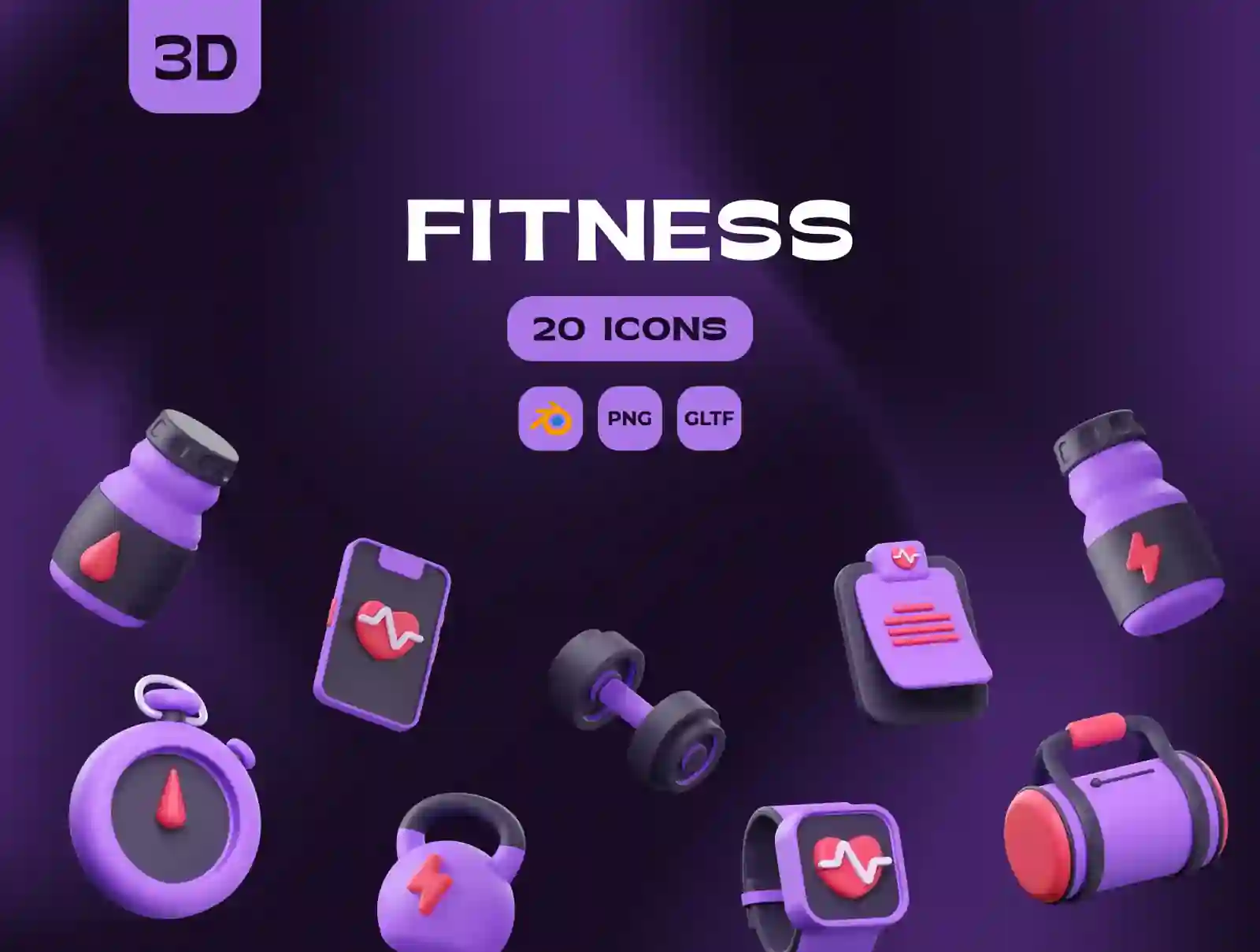 Fitness 3D Illustrations