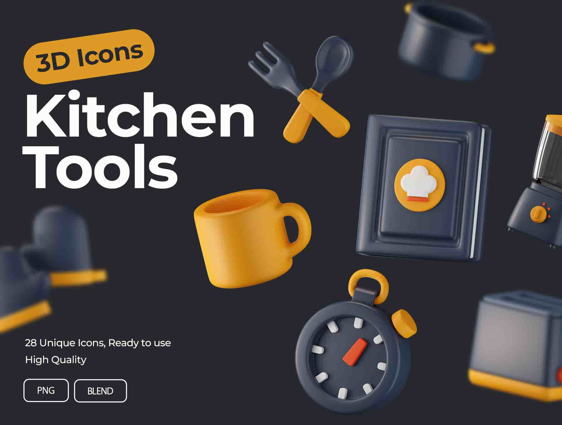 Kitchen Tools 3D Icons