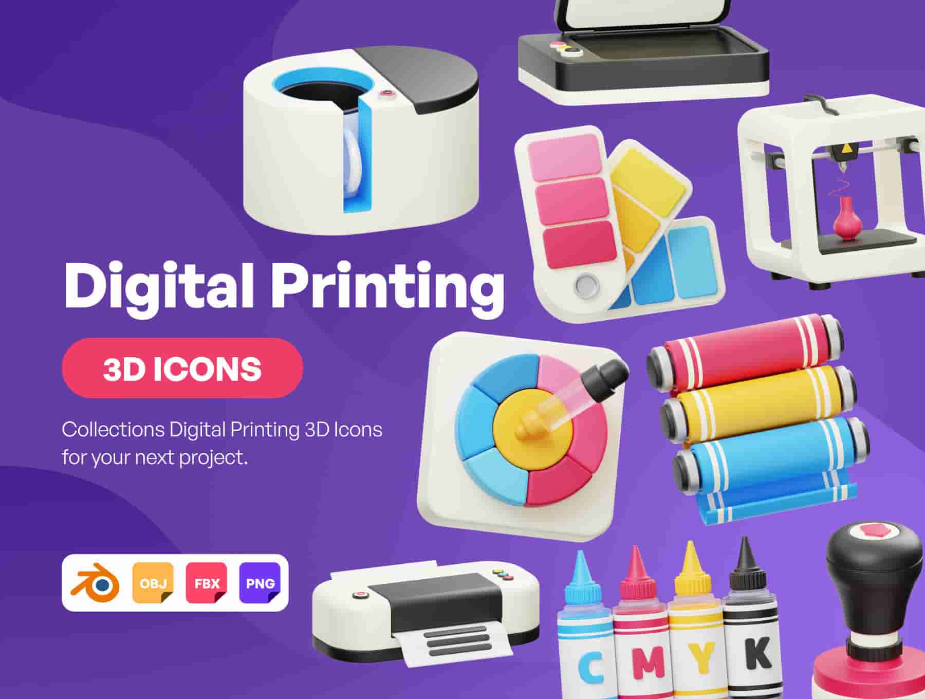 Digital Printing 3D Icon