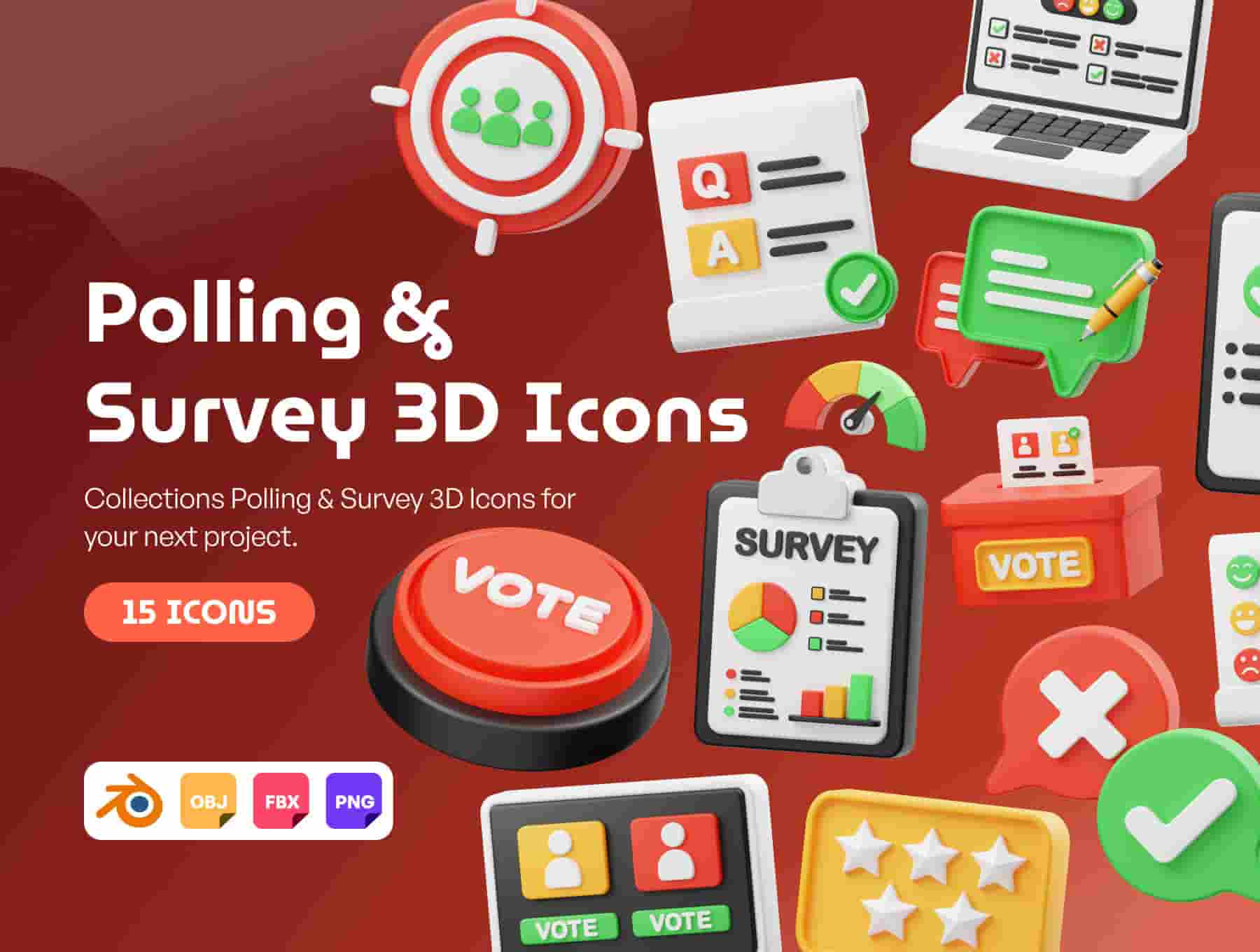 Polling And Survey 3D Icon