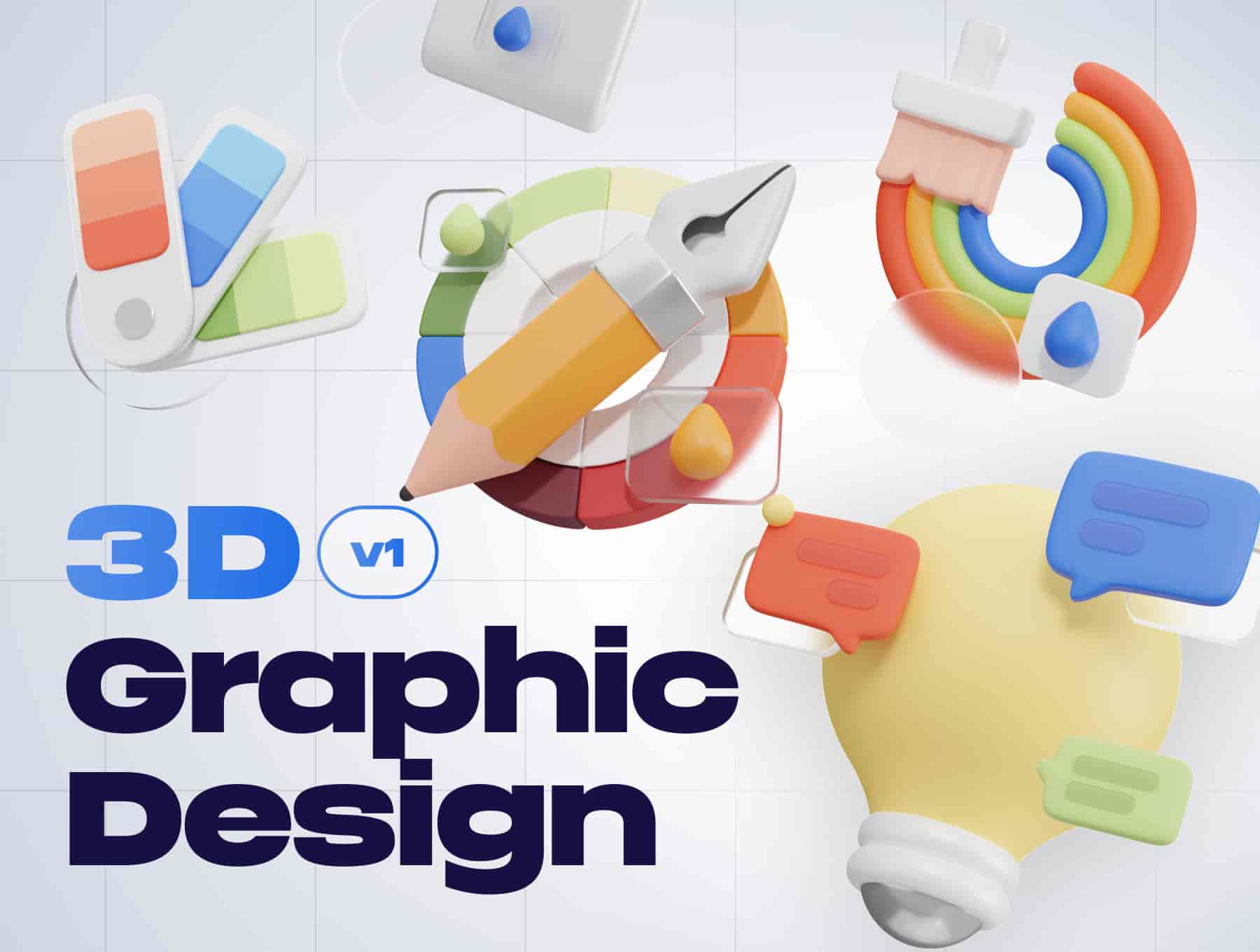 Graphy - Graphic Design 3D Icon Set