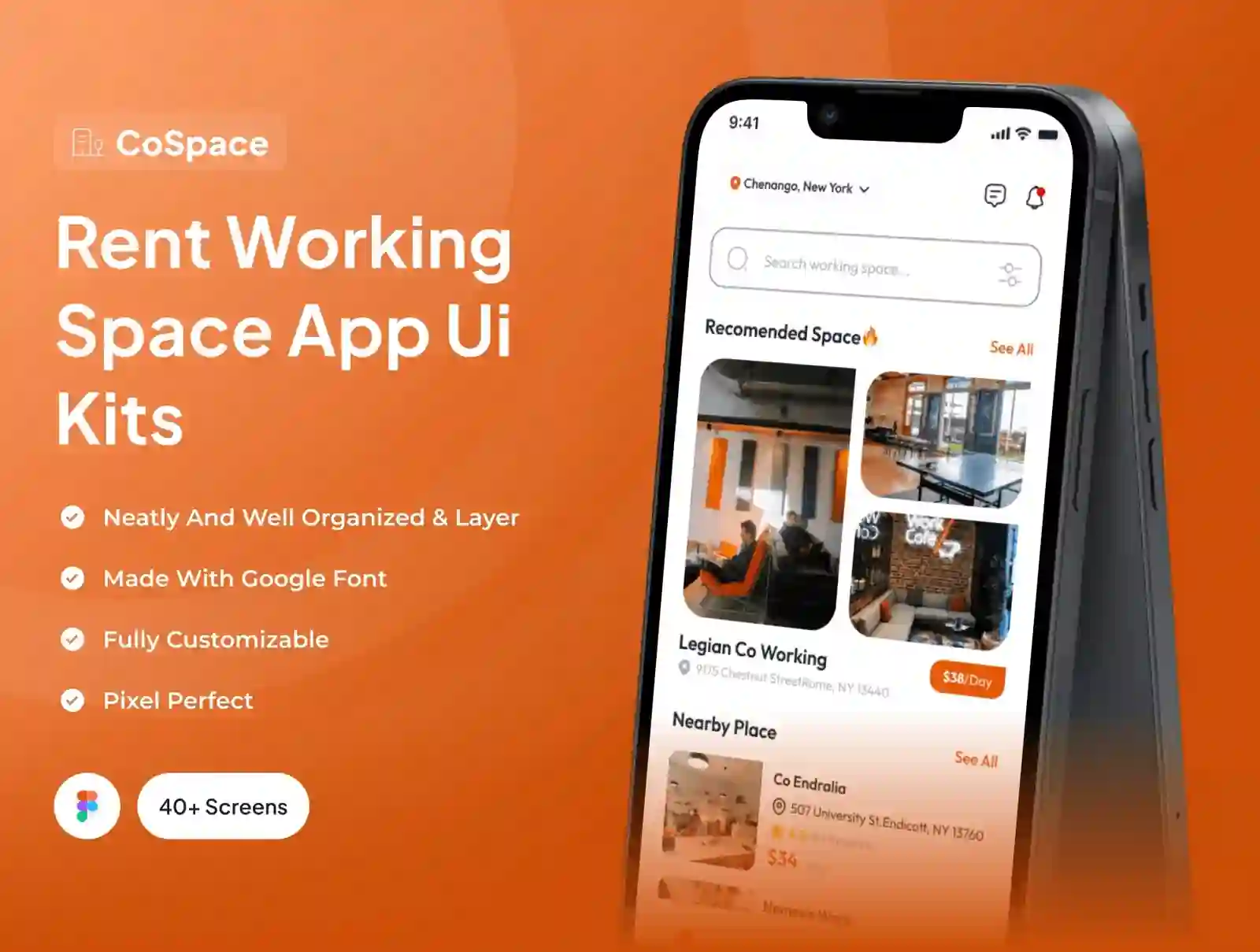 CoSpace - Rent Working Space App Ui Kits