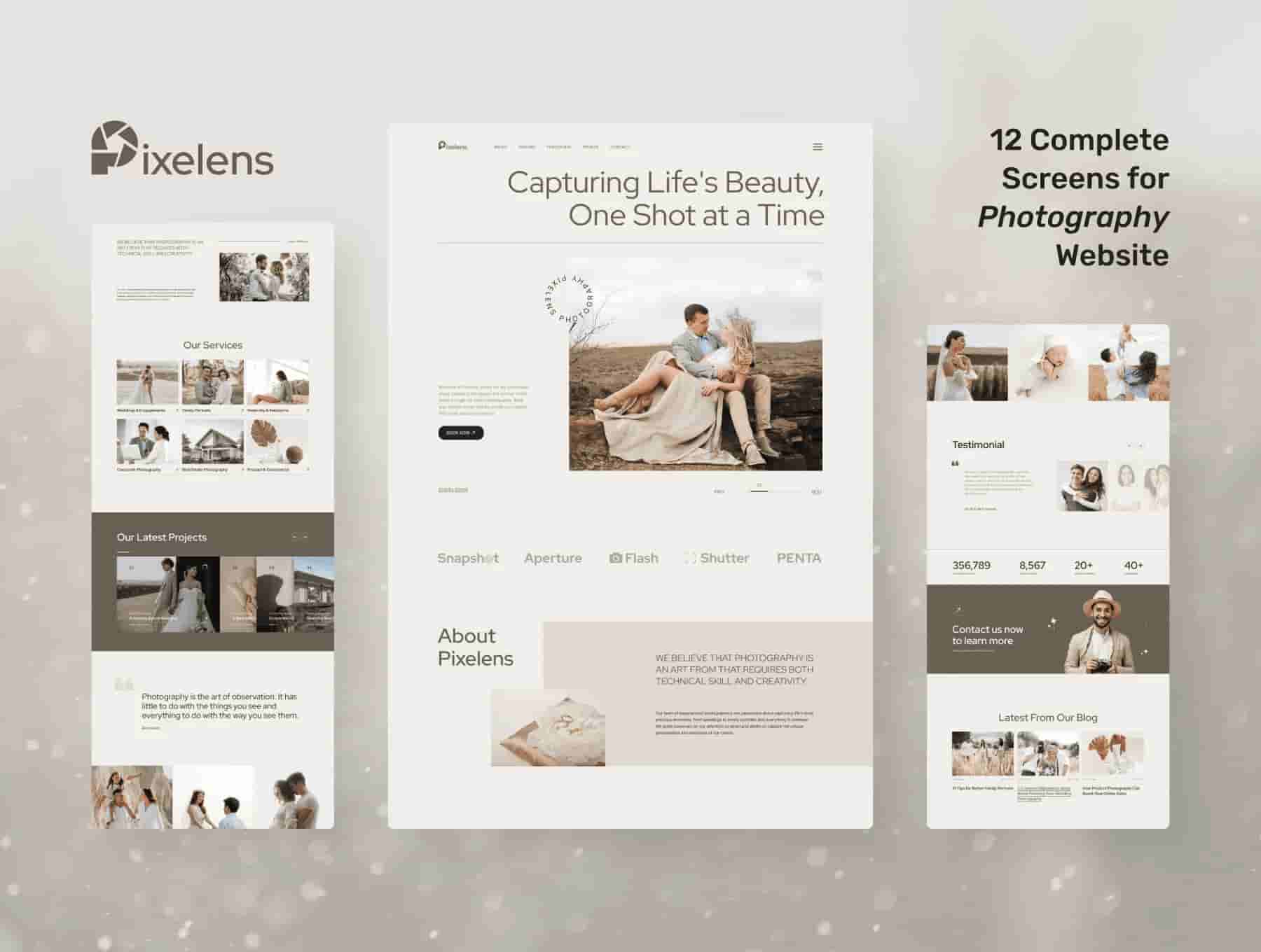 Pixelens – Photography Website Design UI Template