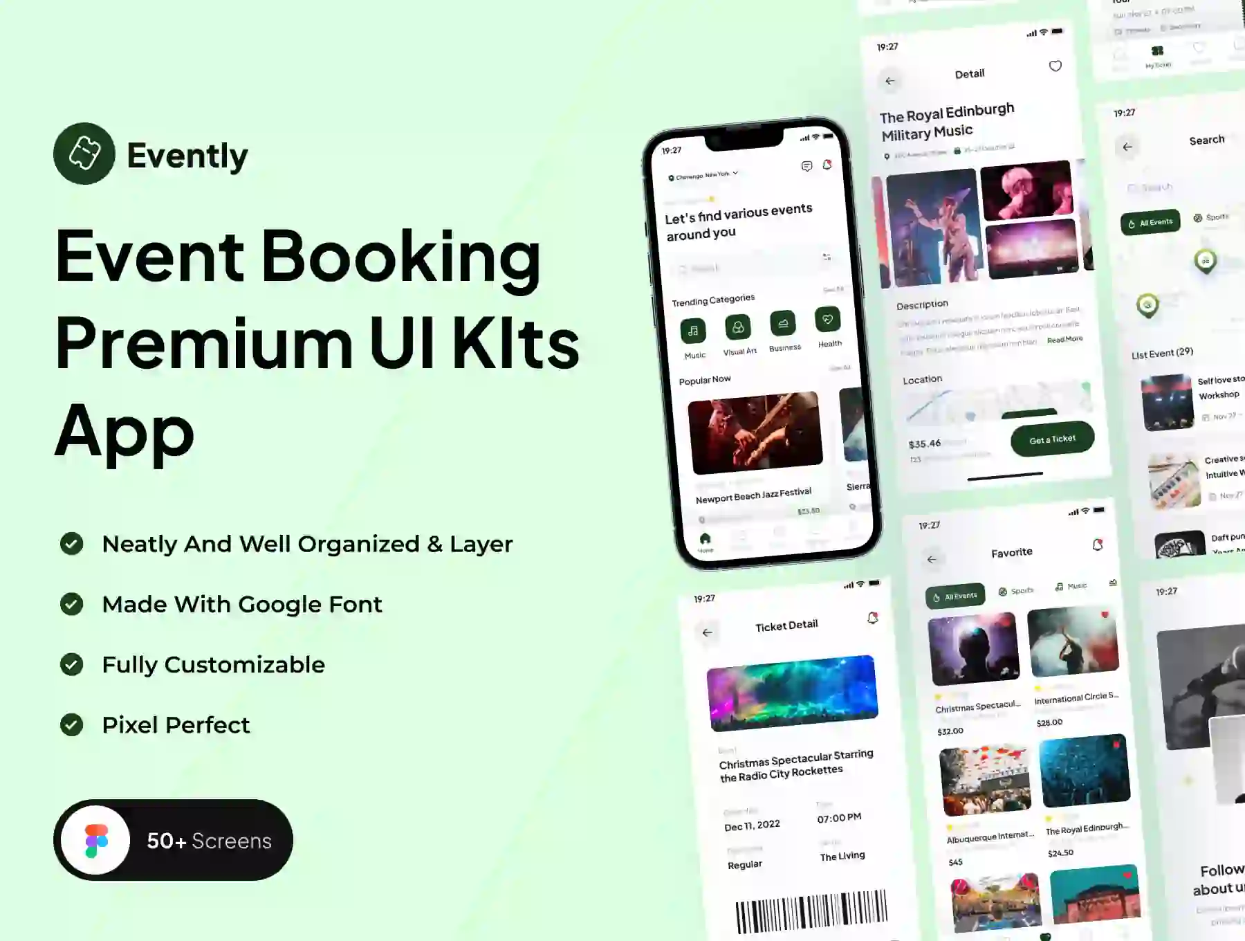 Evently - Event Booking Premium UI KIts App
