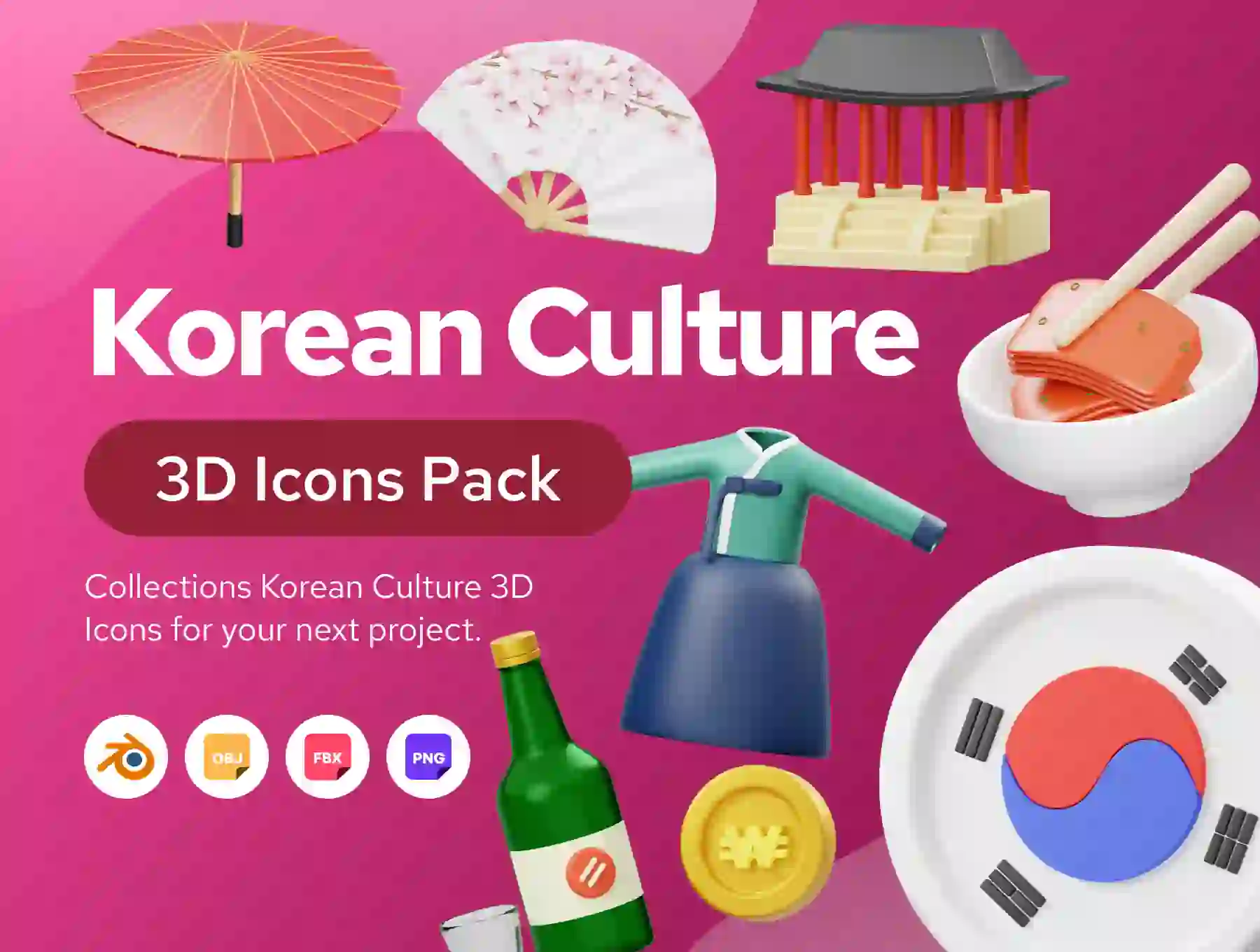 Korean Culture 3D Icon