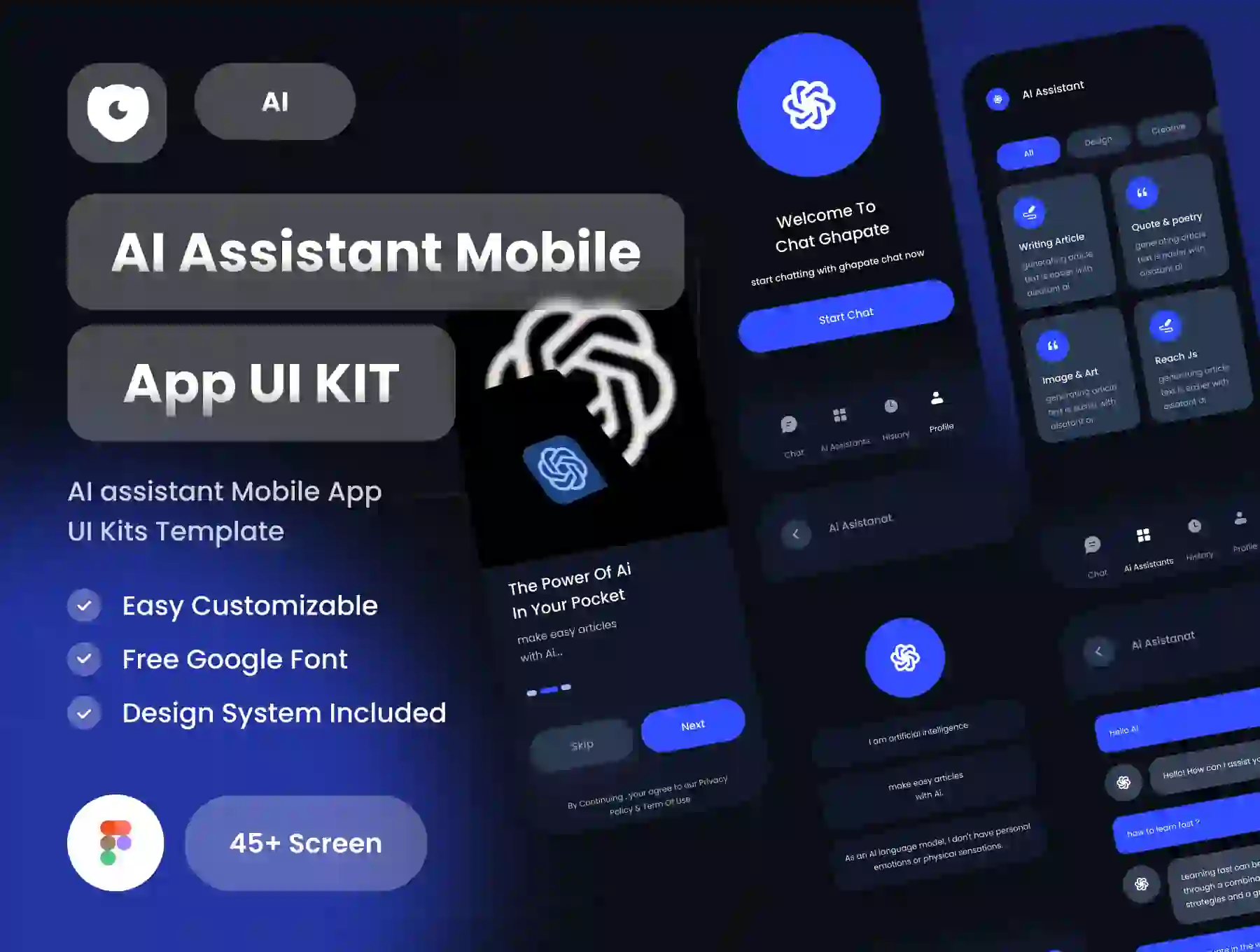 Ai Assistant Chatbot Mobile Apps UI Kit