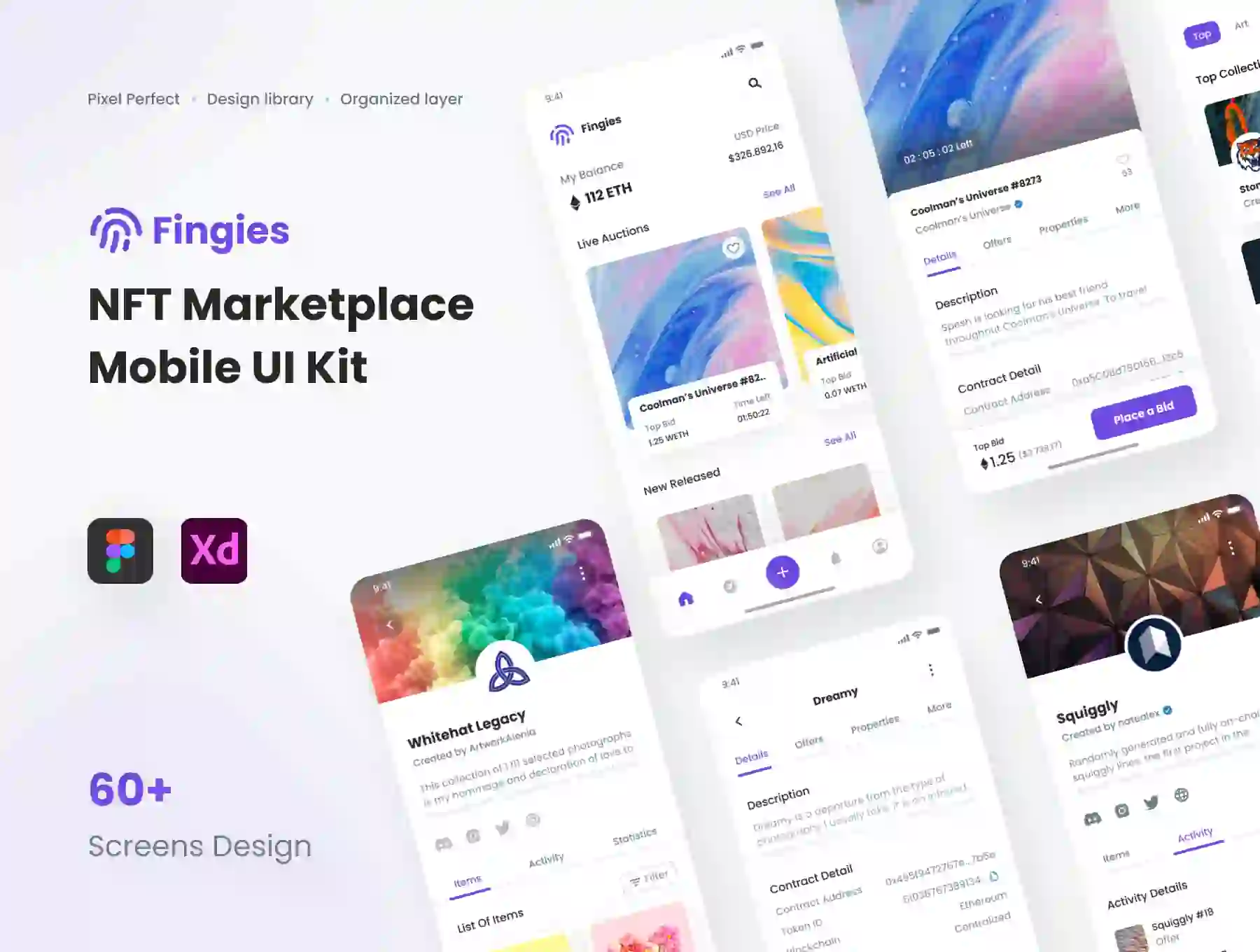 Fingies - NFT Marketplace Mobile App UI Kit