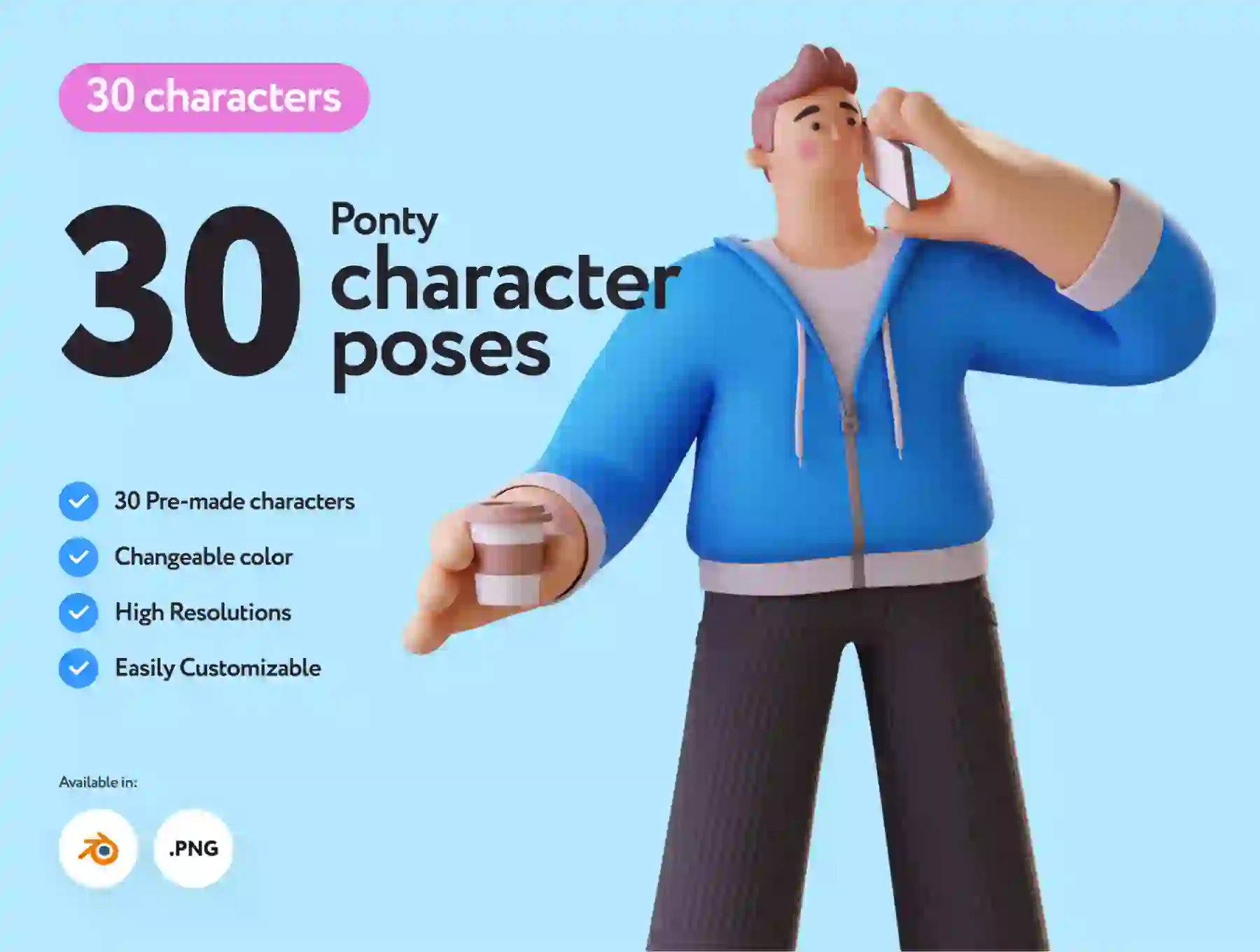 Ponty Student 3D Character Set