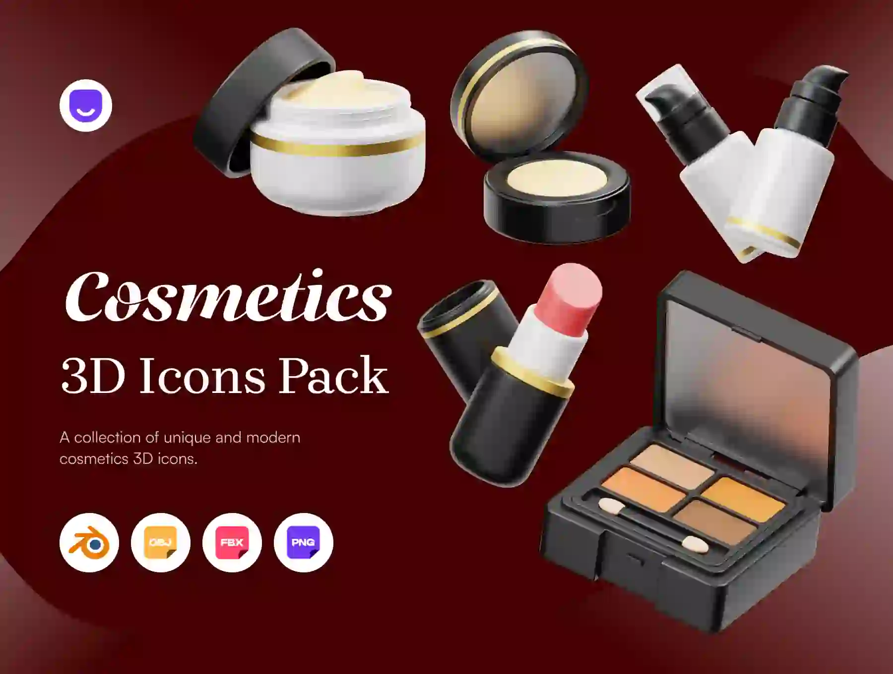 Cosmetic Products 3D Icon