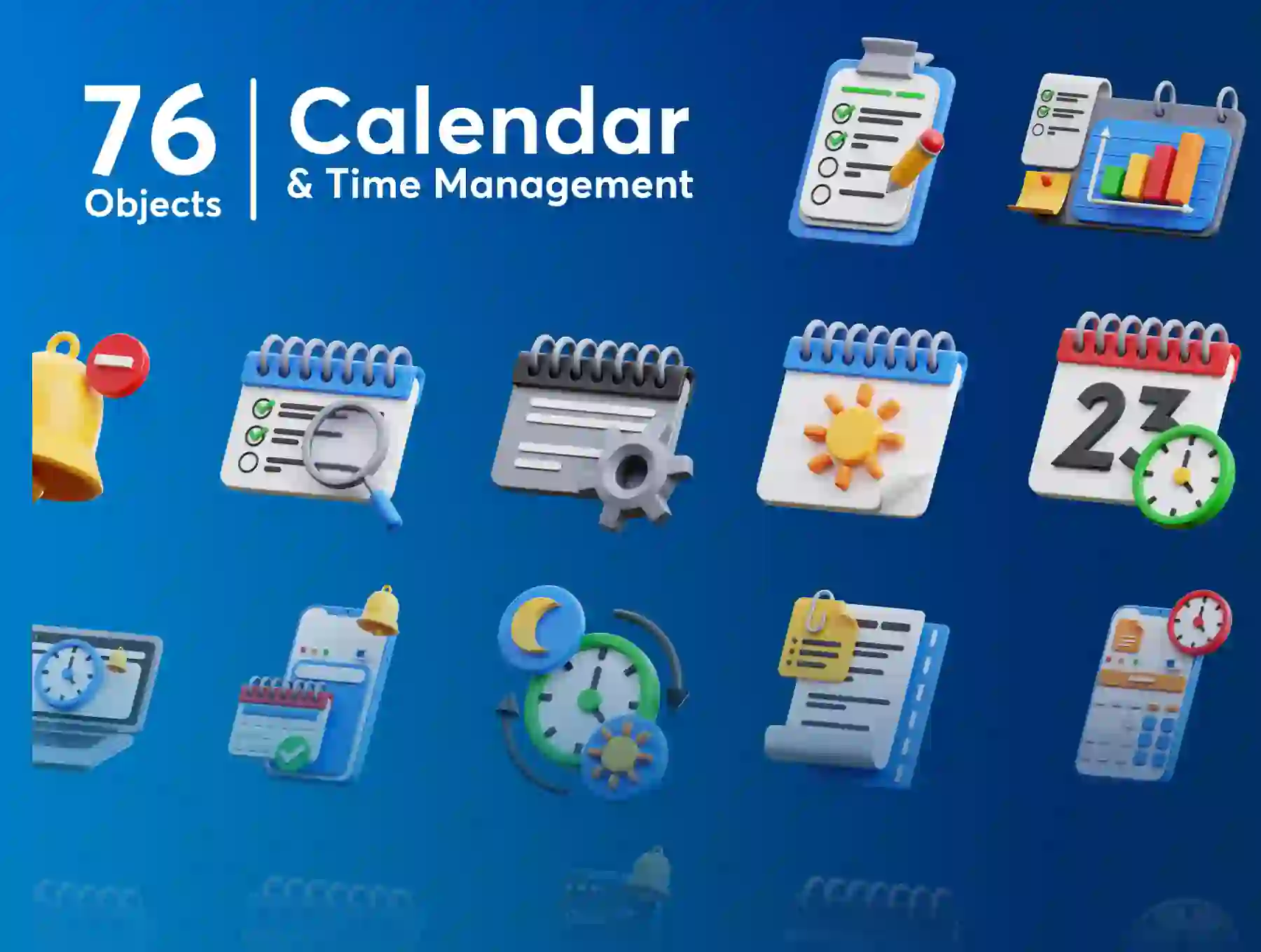 Calendar & Time Management 3D Icon Set
