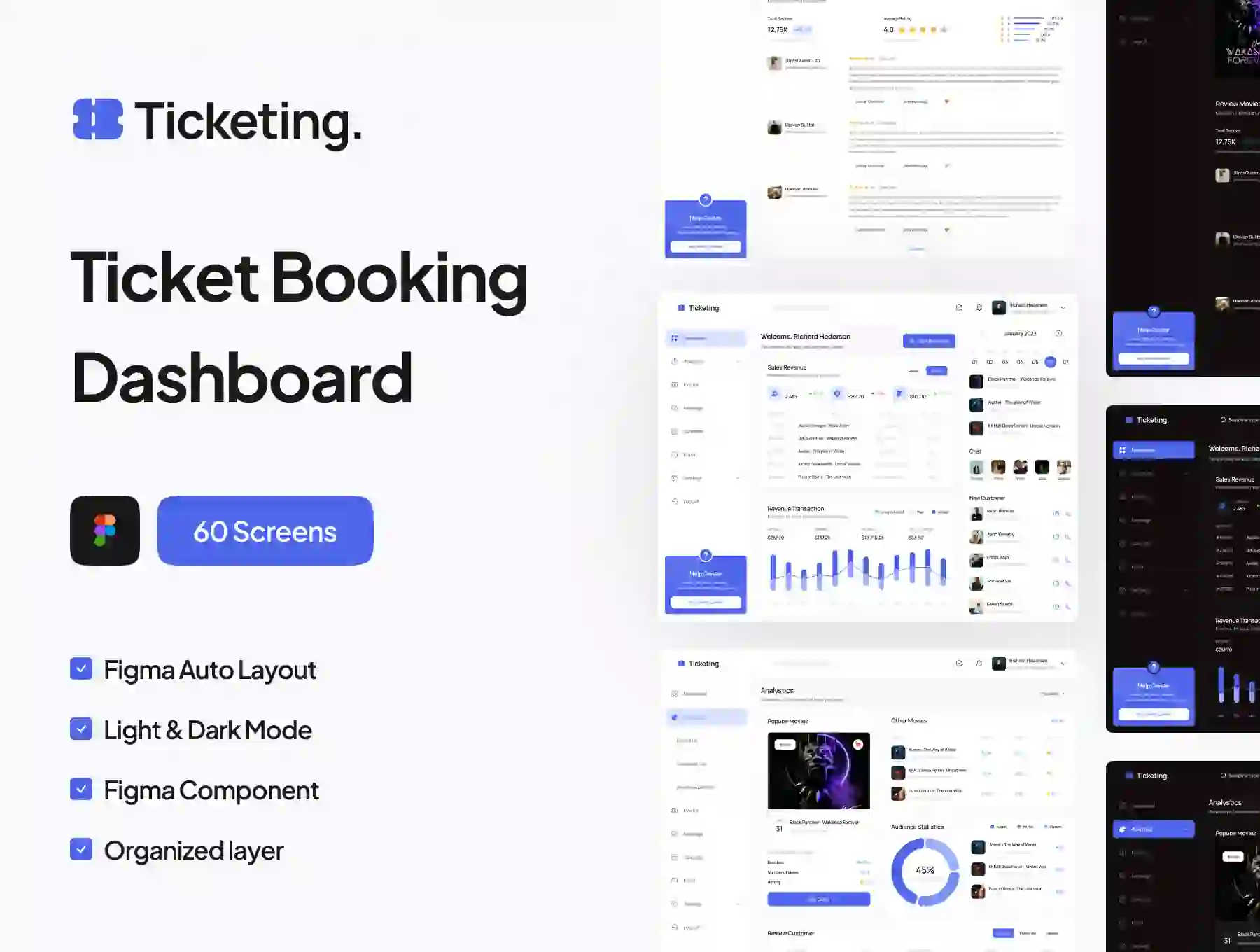 Ticketing - Ticket Booking Dashboard UI Kit