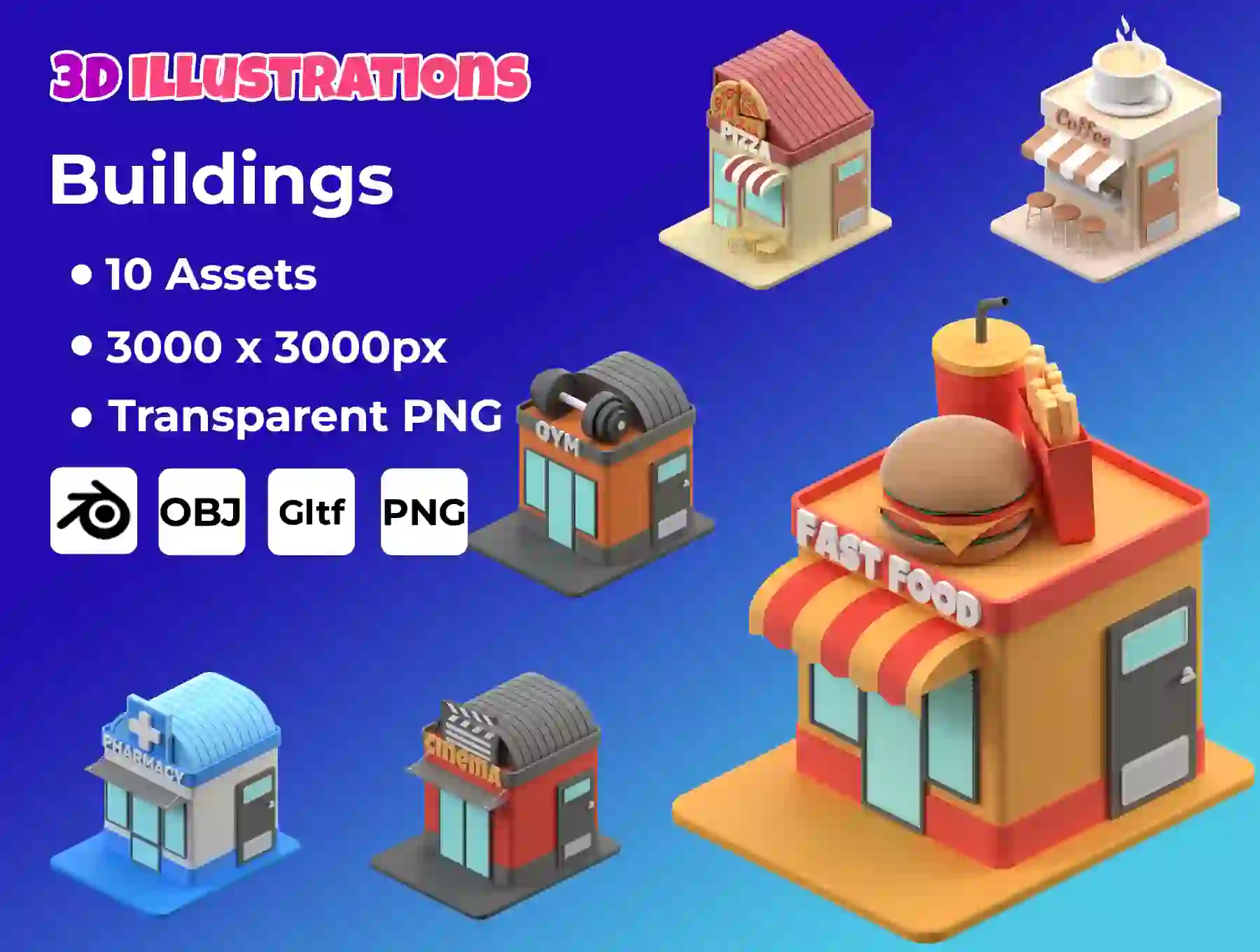 3D Building Illustrations