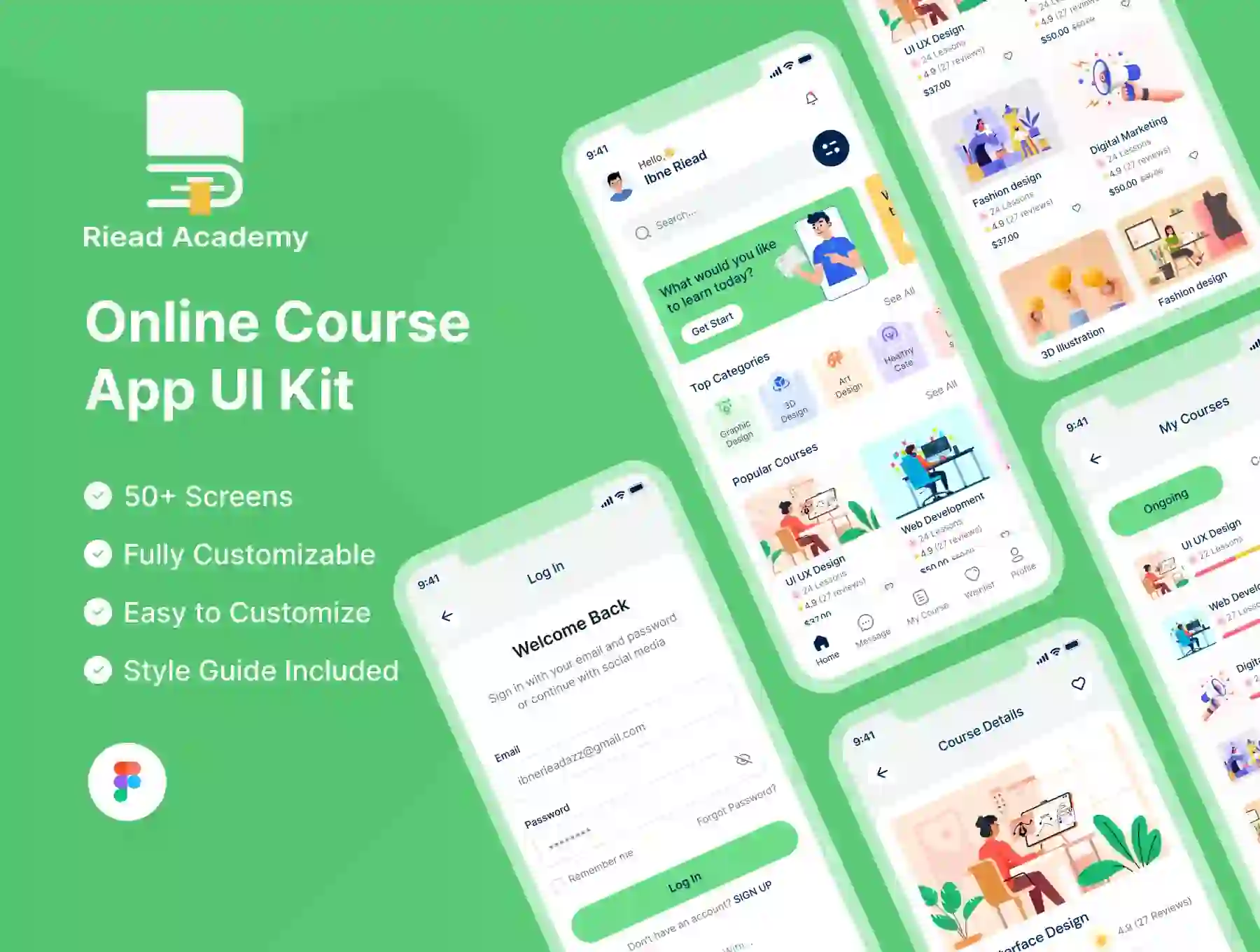 Online Course Mobile App UI Kit