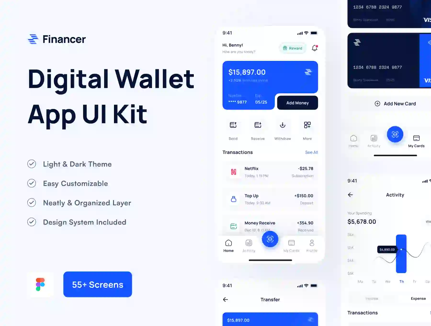 Financer - Financial & Digital Wallet App UI Kit