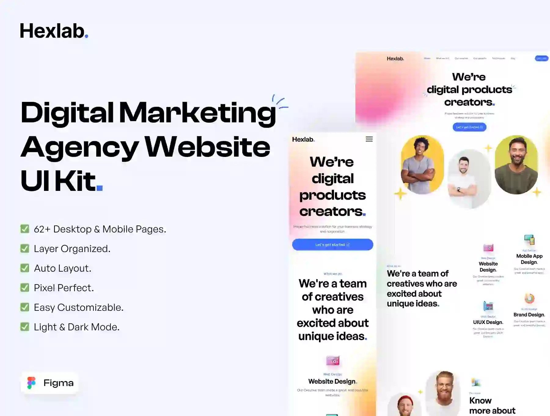 HexLab - Digital Marketing Agency Website UI Kit
