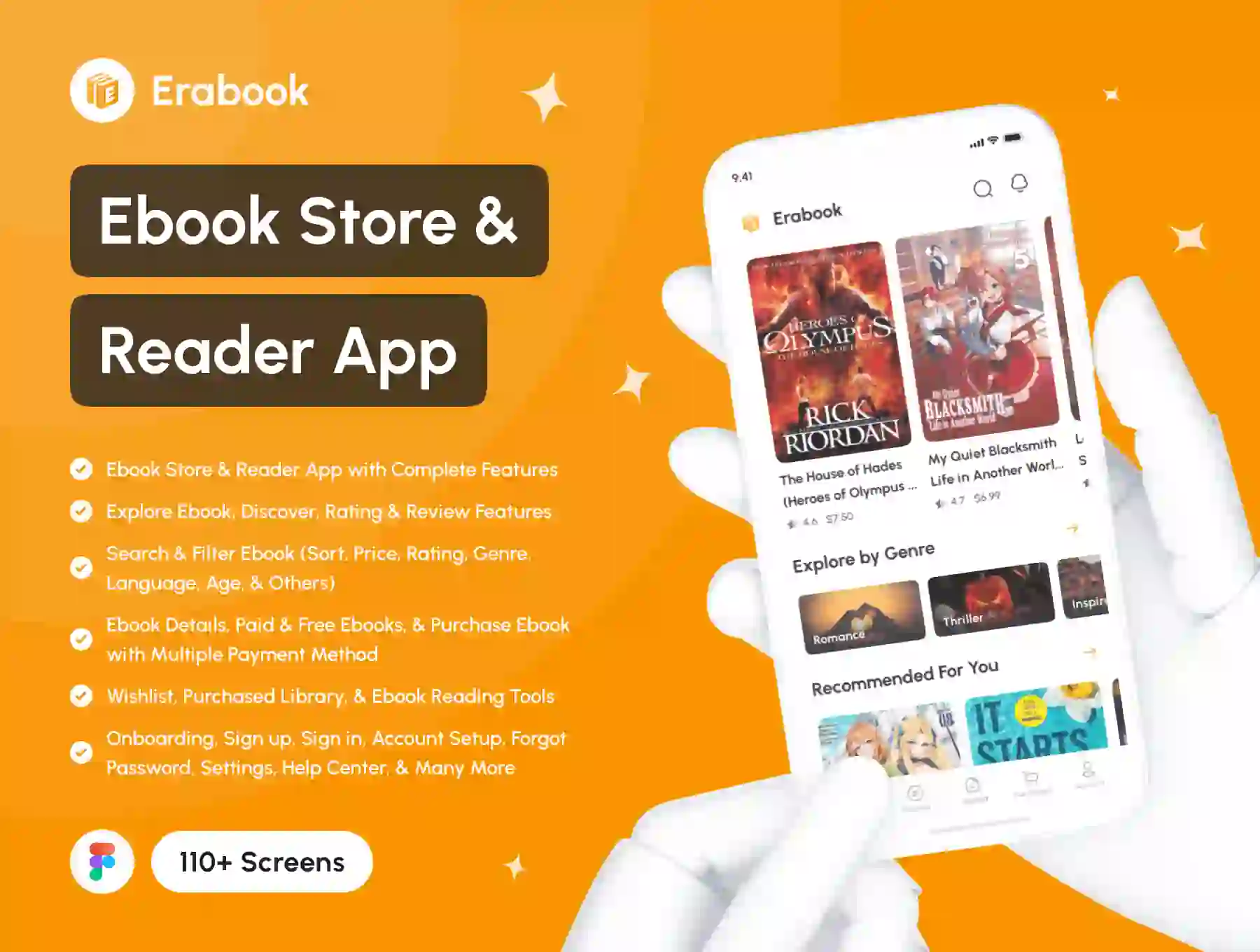 Erabook - Ebook Store & Reader App UI Kit