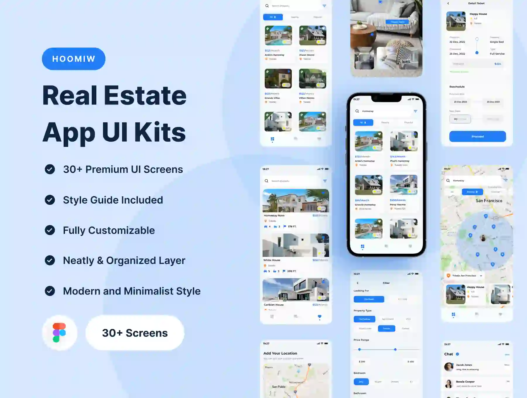 Hoomiw - Real Estate Mobile App UI Kits