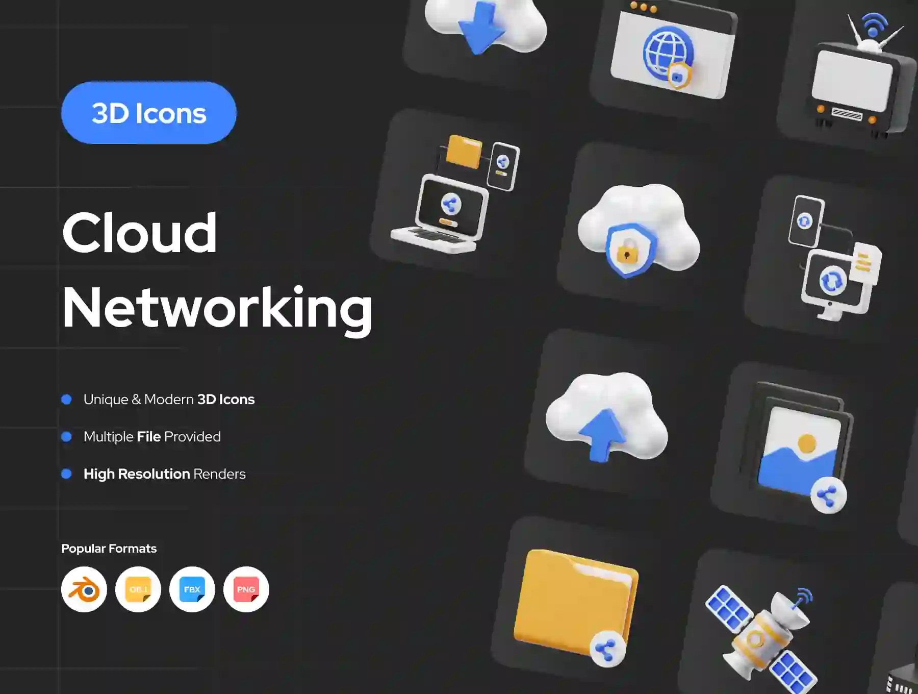 Cloud Networking 3D Icon