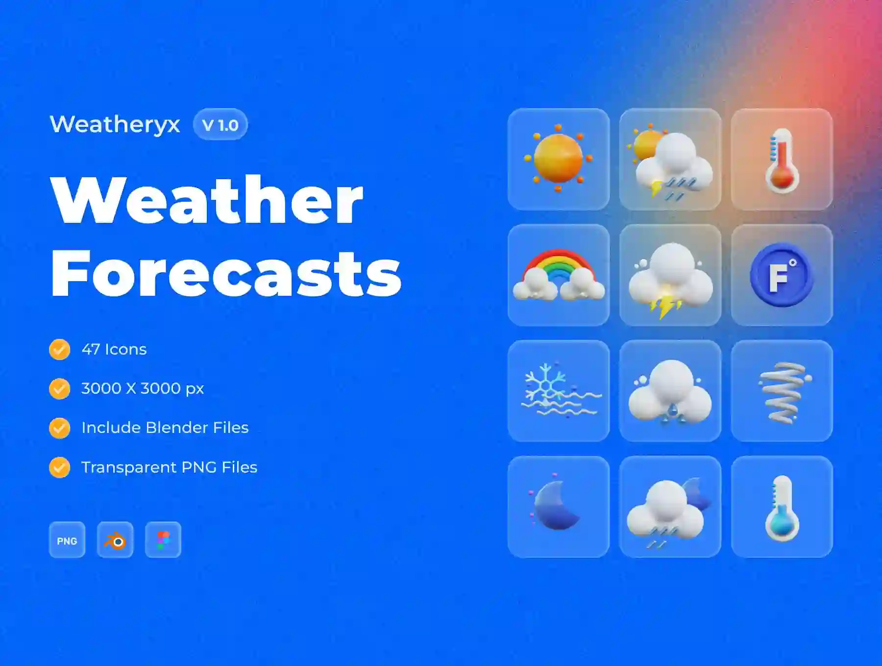 Weatheryx - Weather Forecasts 3D Icons Pack