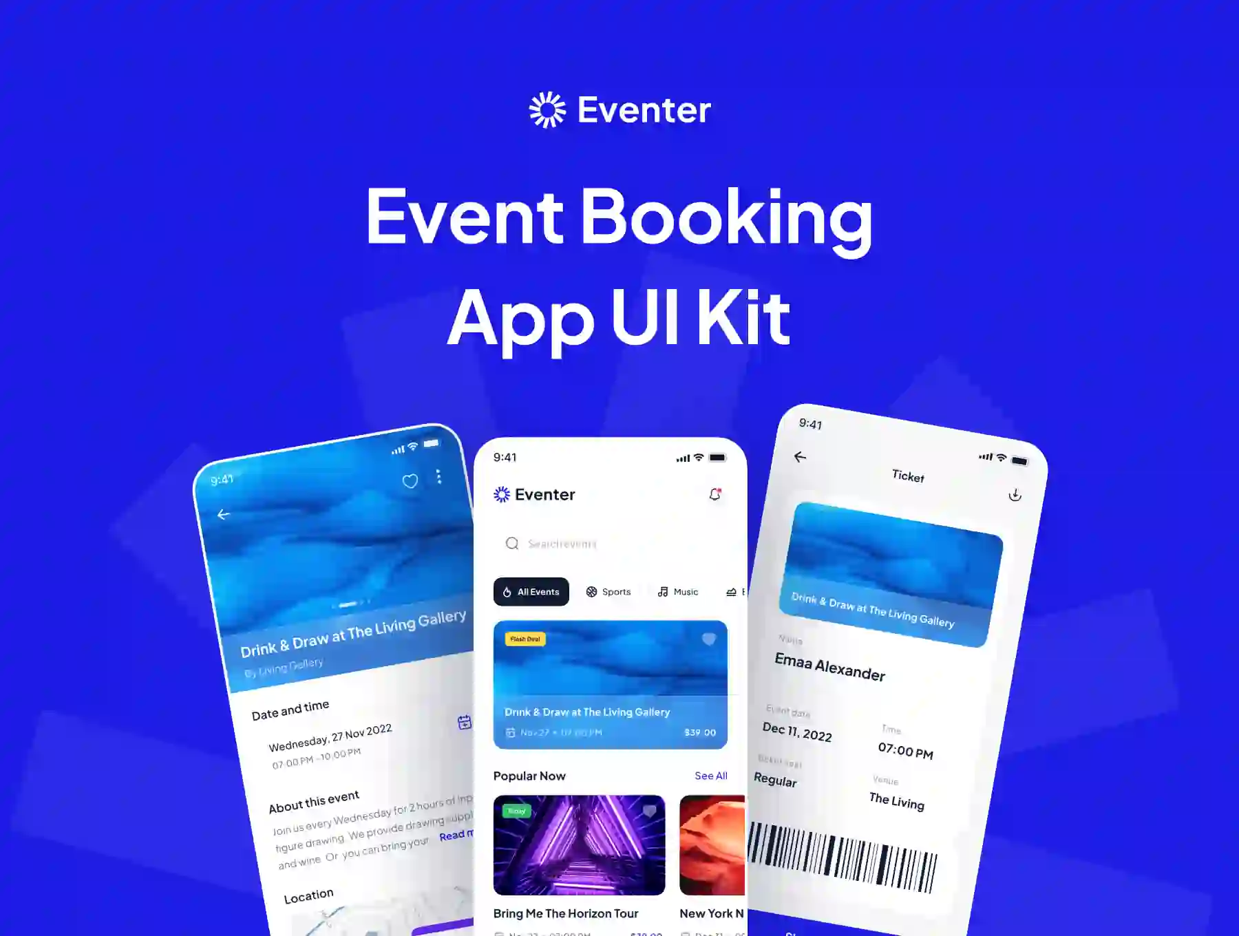 Eventer - Event Booking App UI Kit