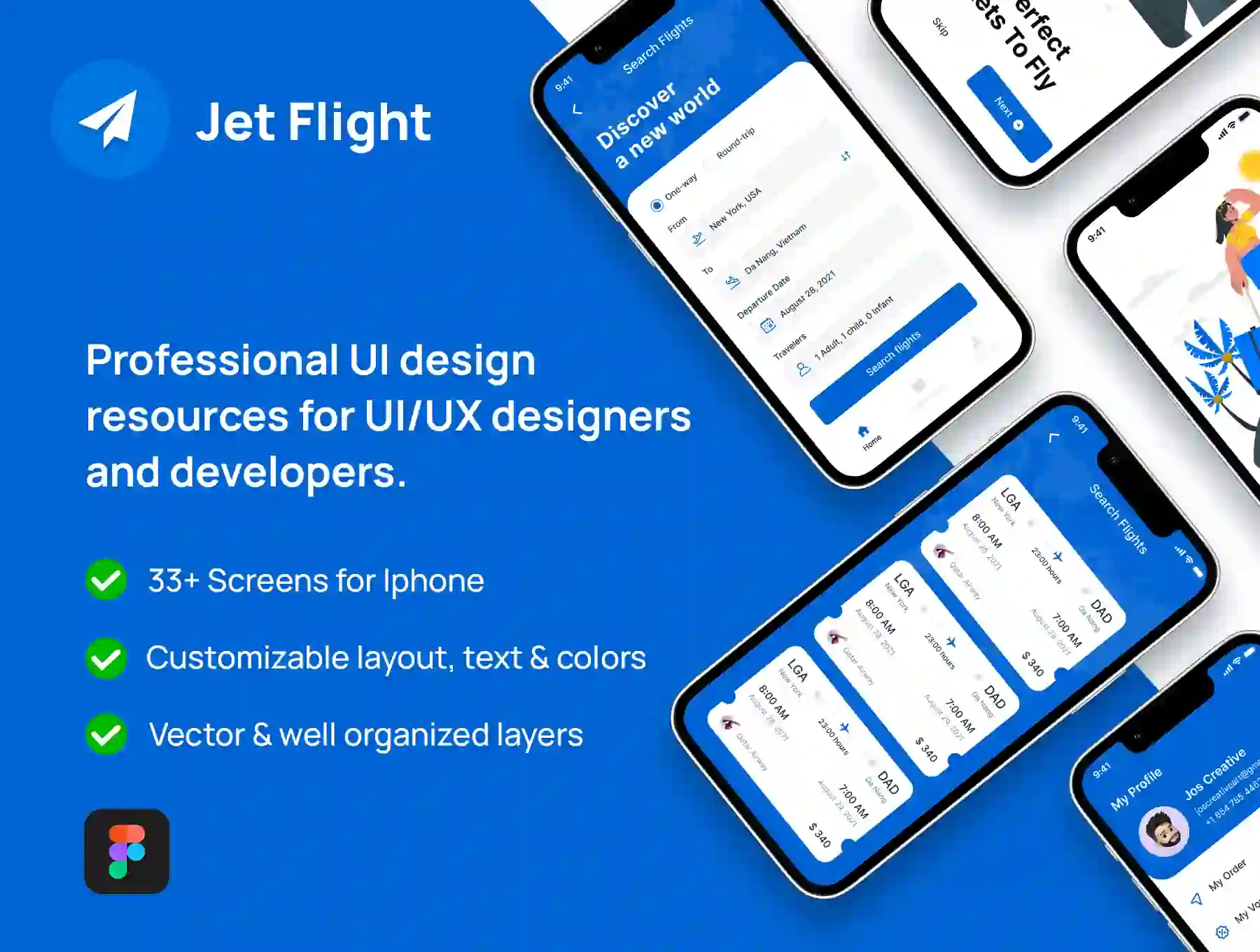Jet Flight Booking App UI Kit