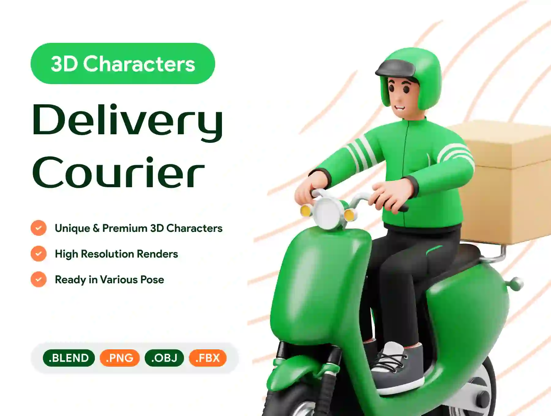 Delivery Courier 3D Character Illustration