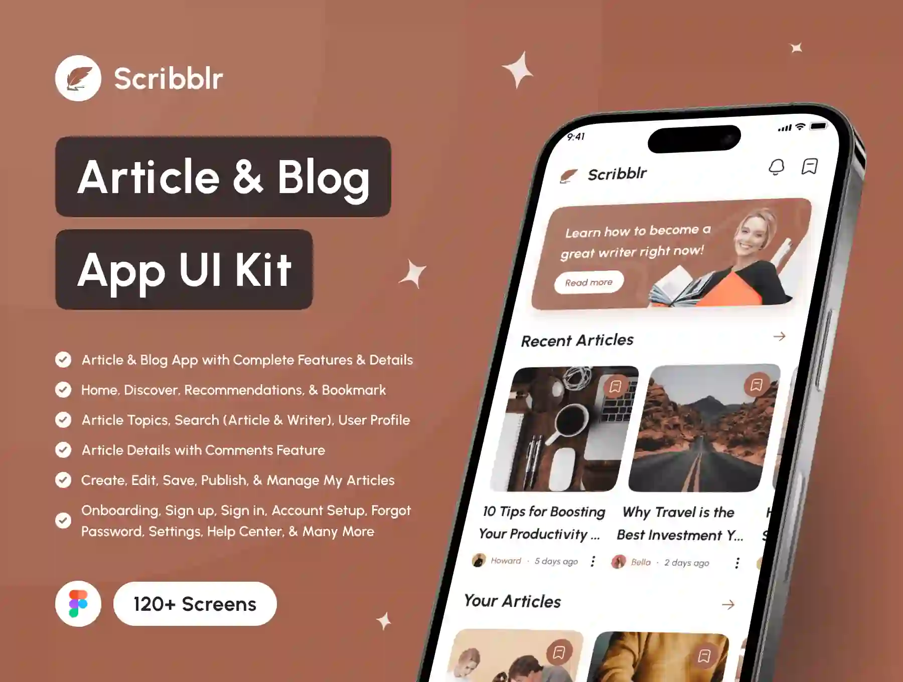 Scribblr - Article & Blog App UI Kit