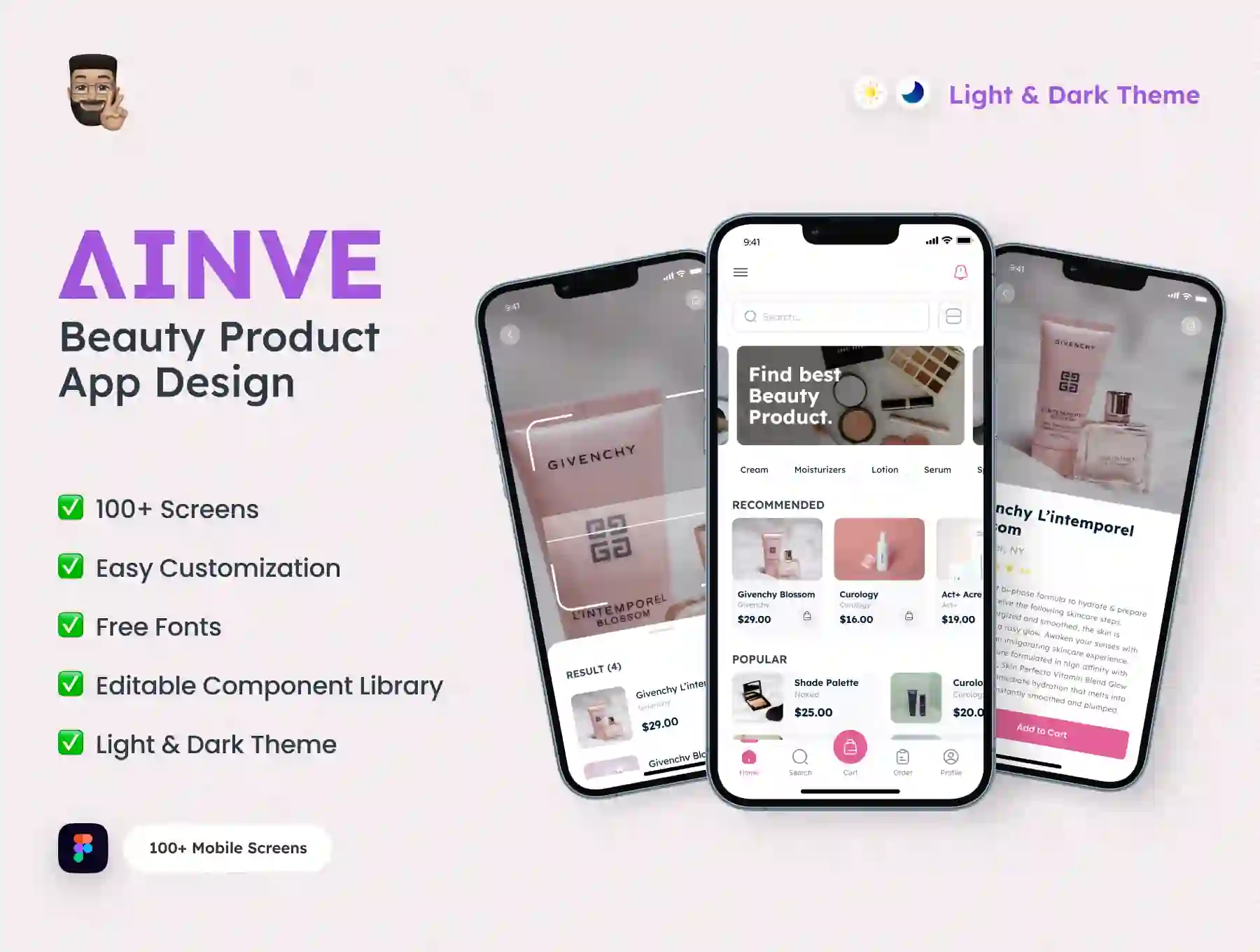Ainve Beauty Product App Design