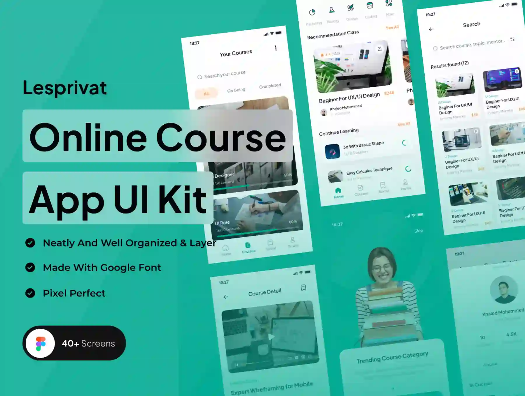 Lesprivat - Online Course App UI Kit