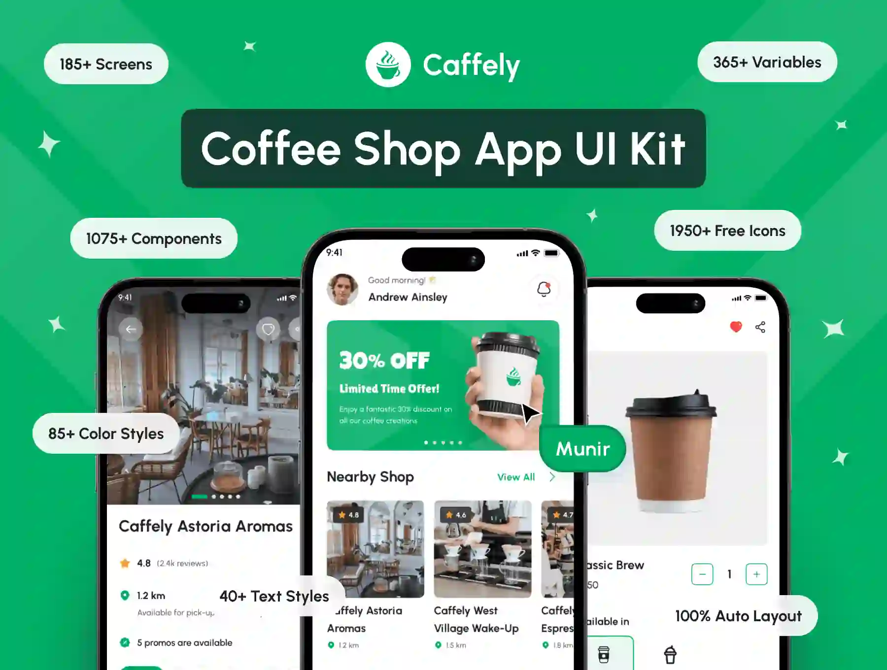Caffely - Coffee Shop App UI Kit