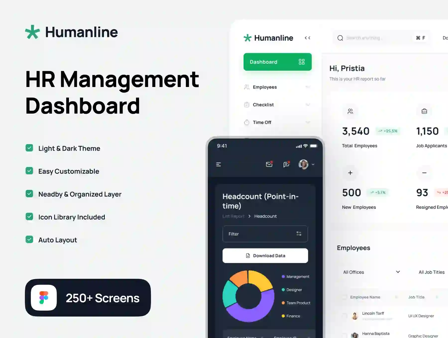 Humanline - HR Management Dashboard UI Kit