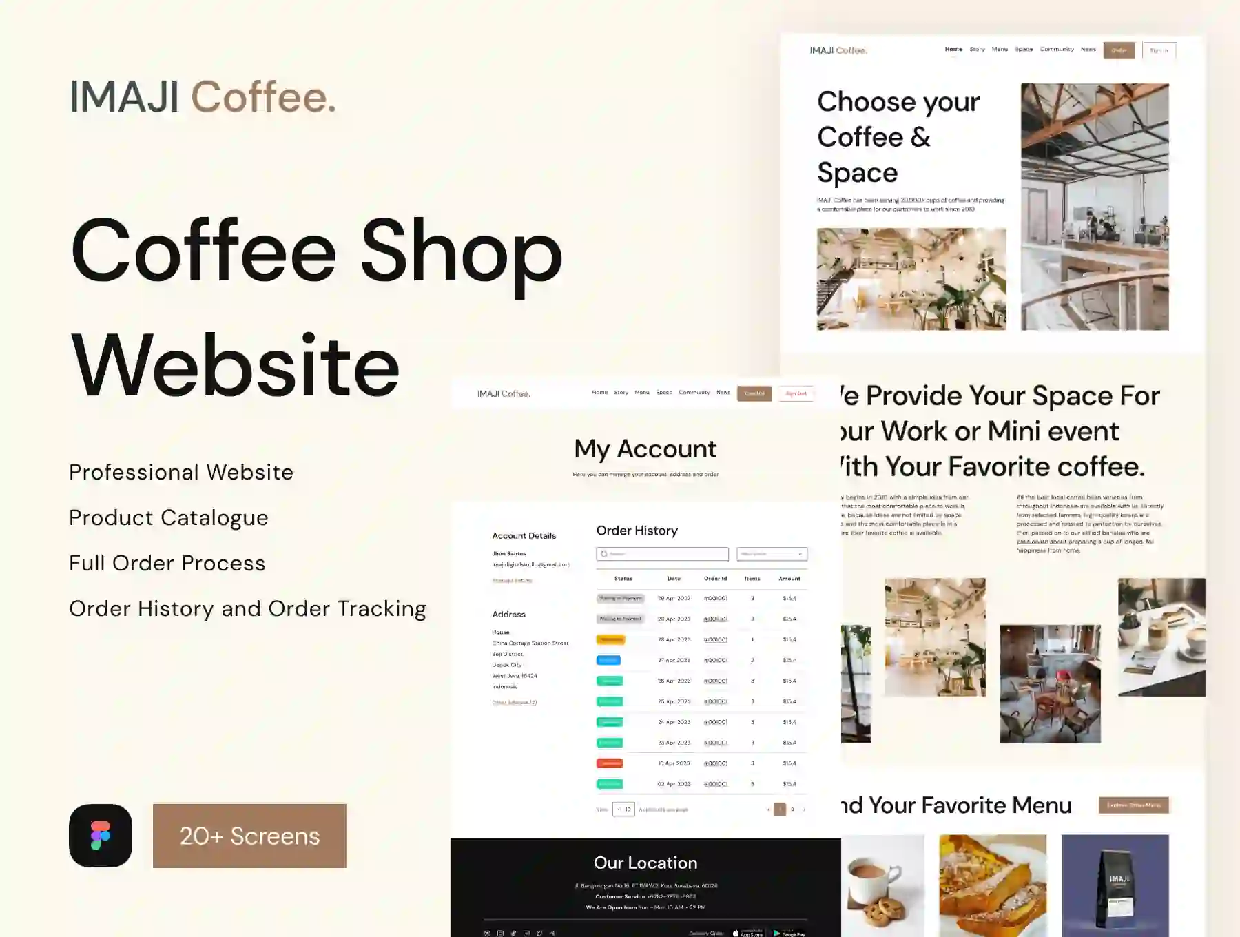 Imaji Coffee Website - Coffee Shop and Online Shop UI Kit
