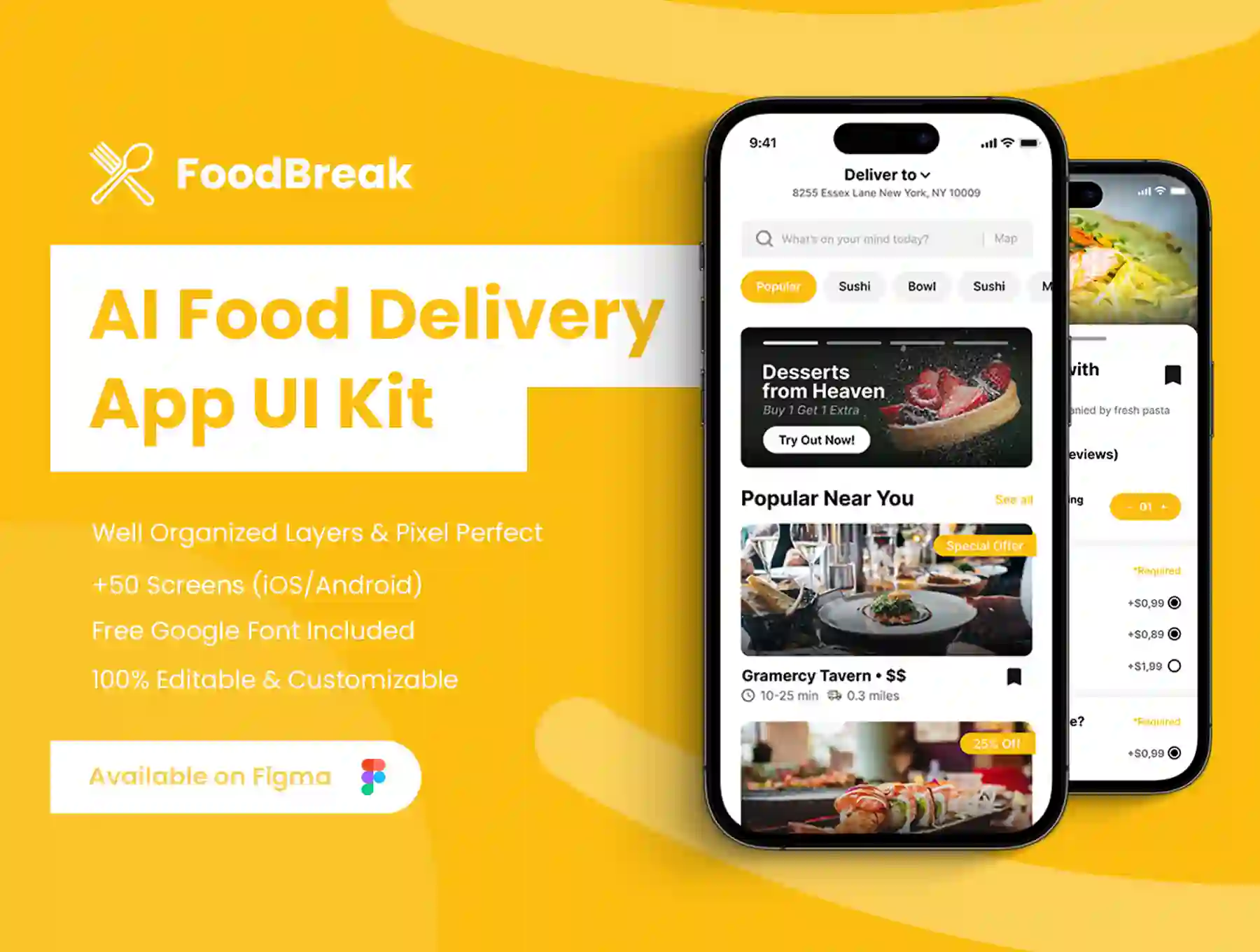 FoodBreak - AI Intelligent Food Delivery App Kit