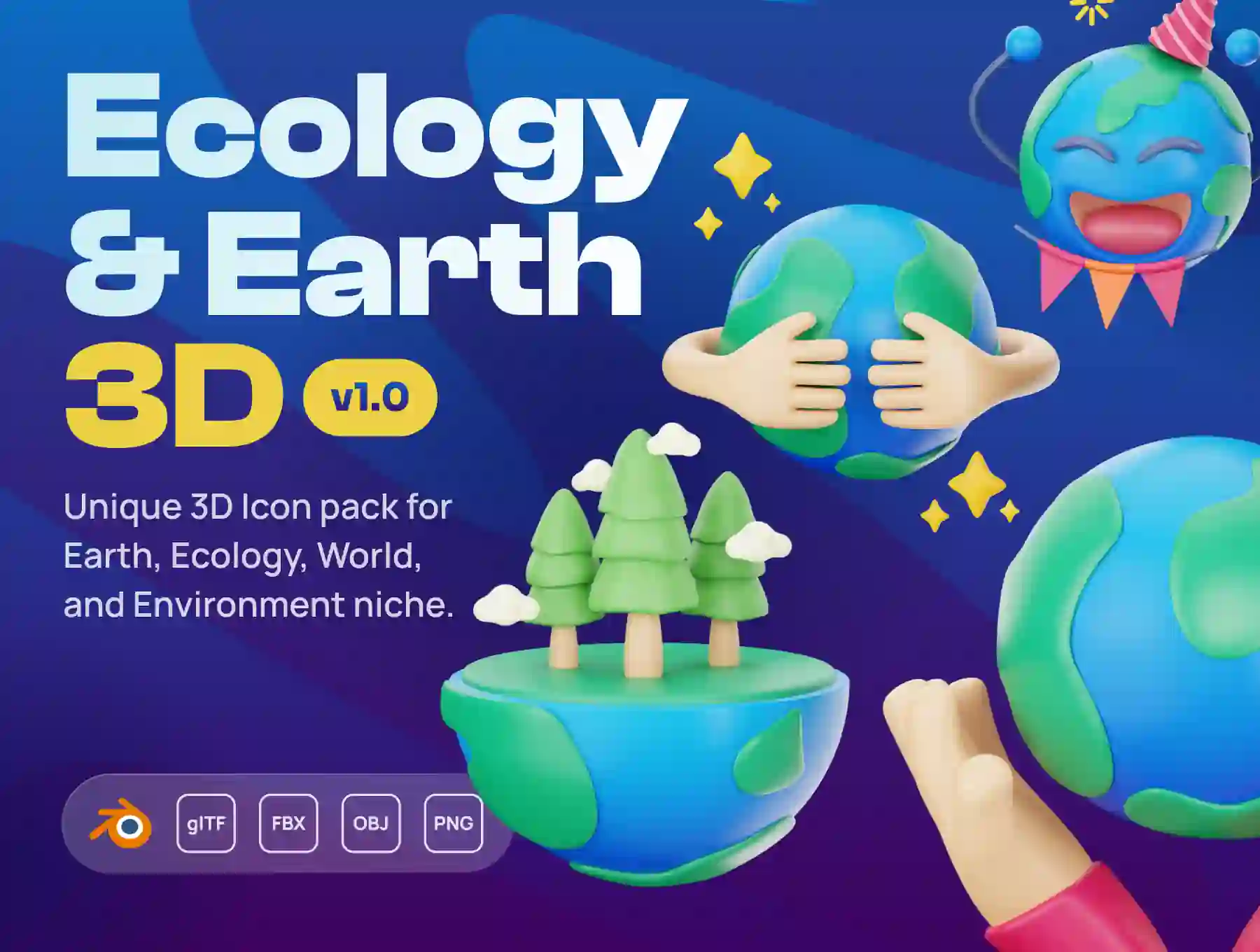 Earthy - Ecology & Earth 3D Icon Set