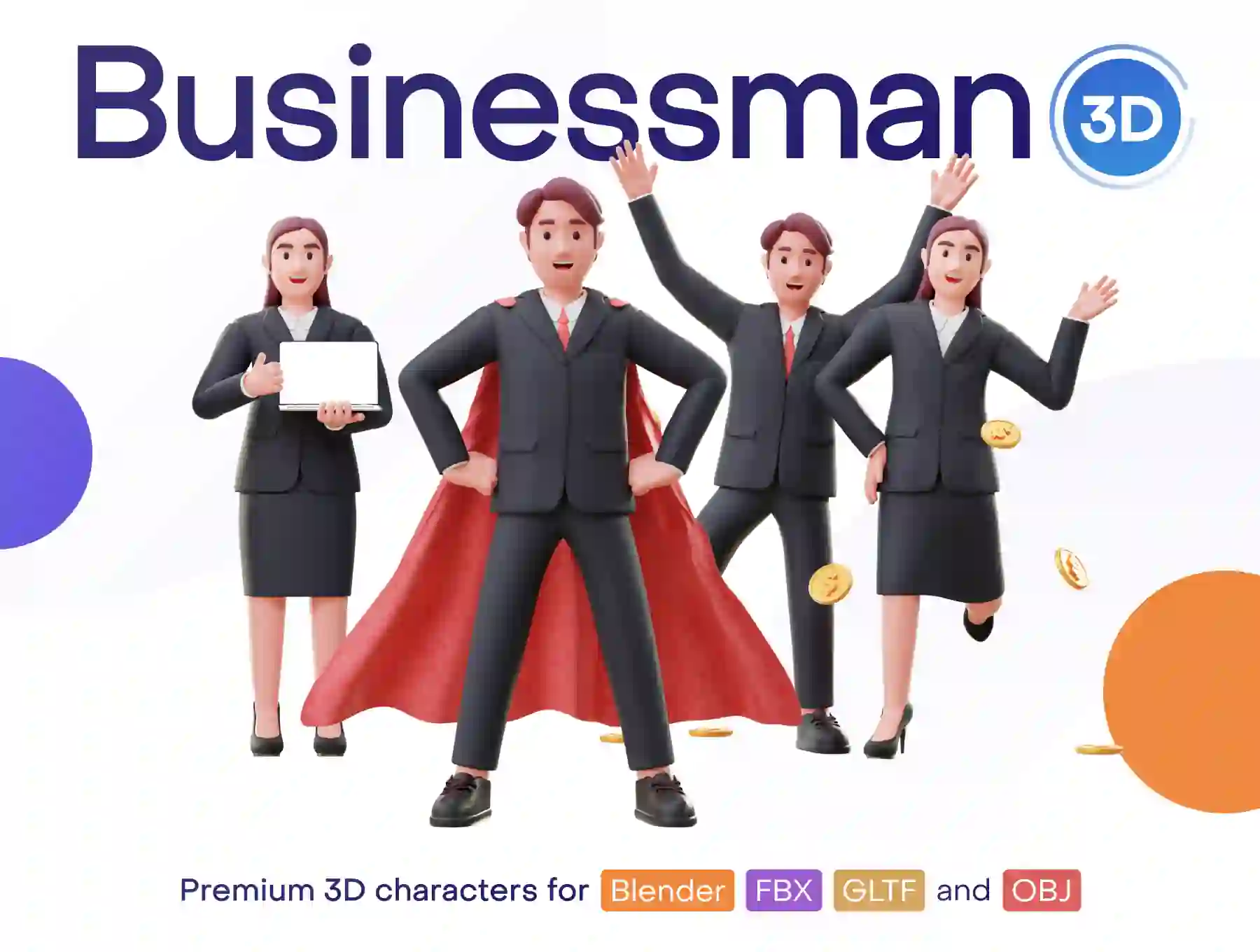 Jobly - Businessman 3D Characters