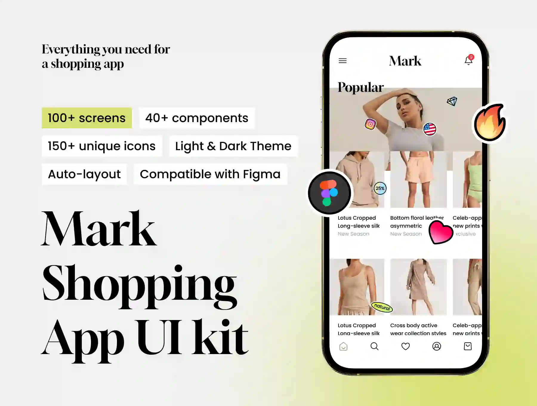 Mark Shopping App UI kit