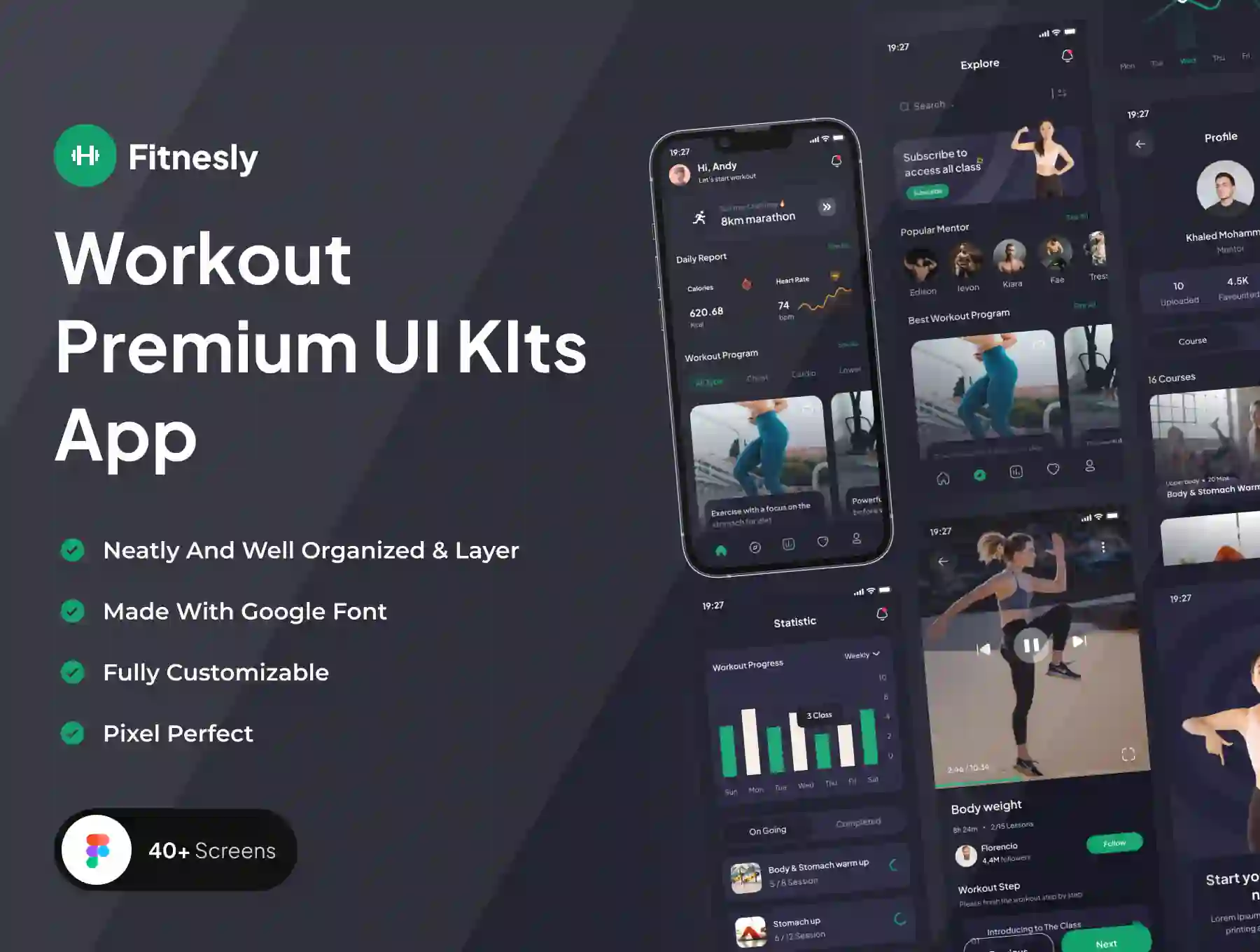 Fitnesly - Workout Premium UI KIts App